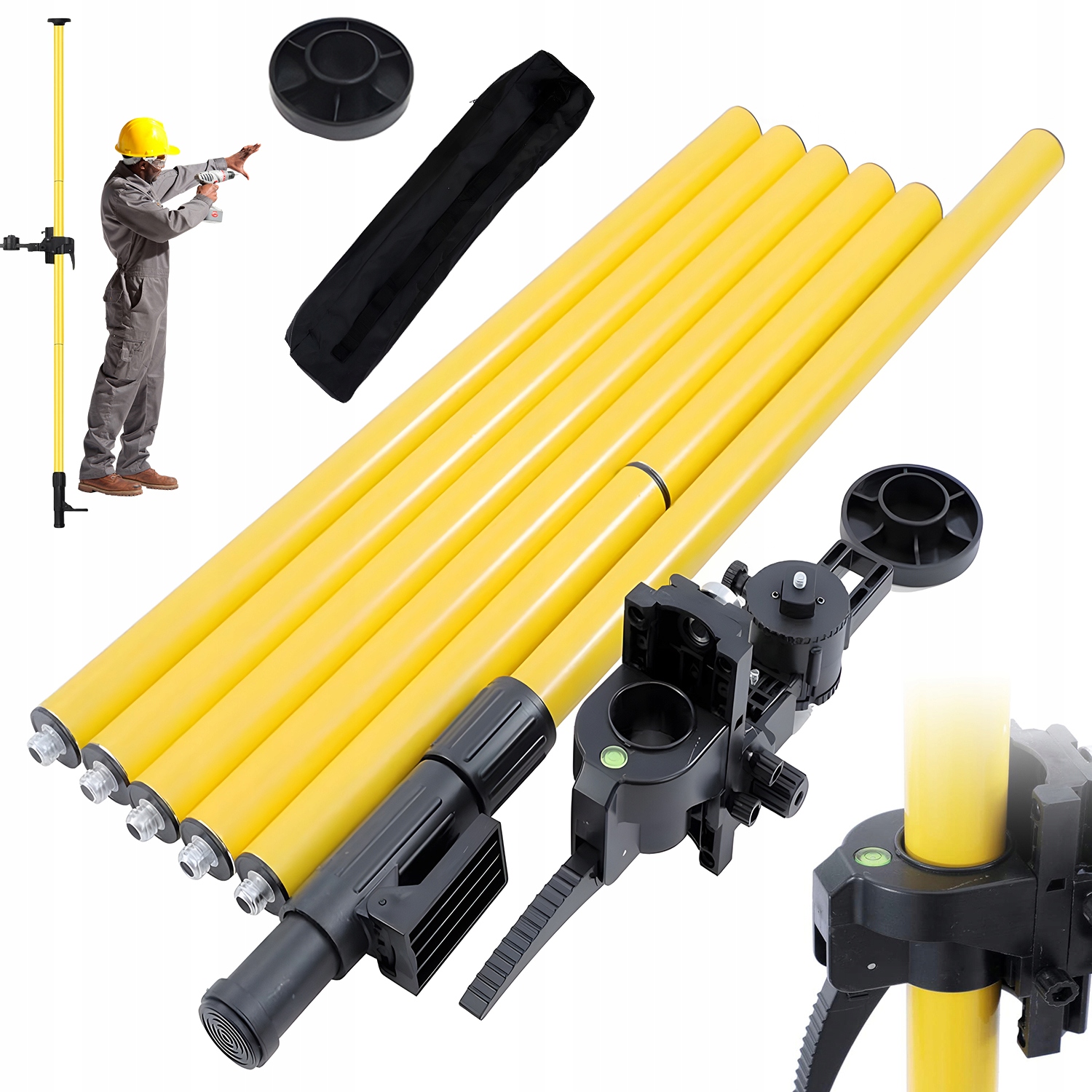 Rozpěrná Tyč Pro Laser Teleskopická Tyč Vodováhy Stativ Praktický