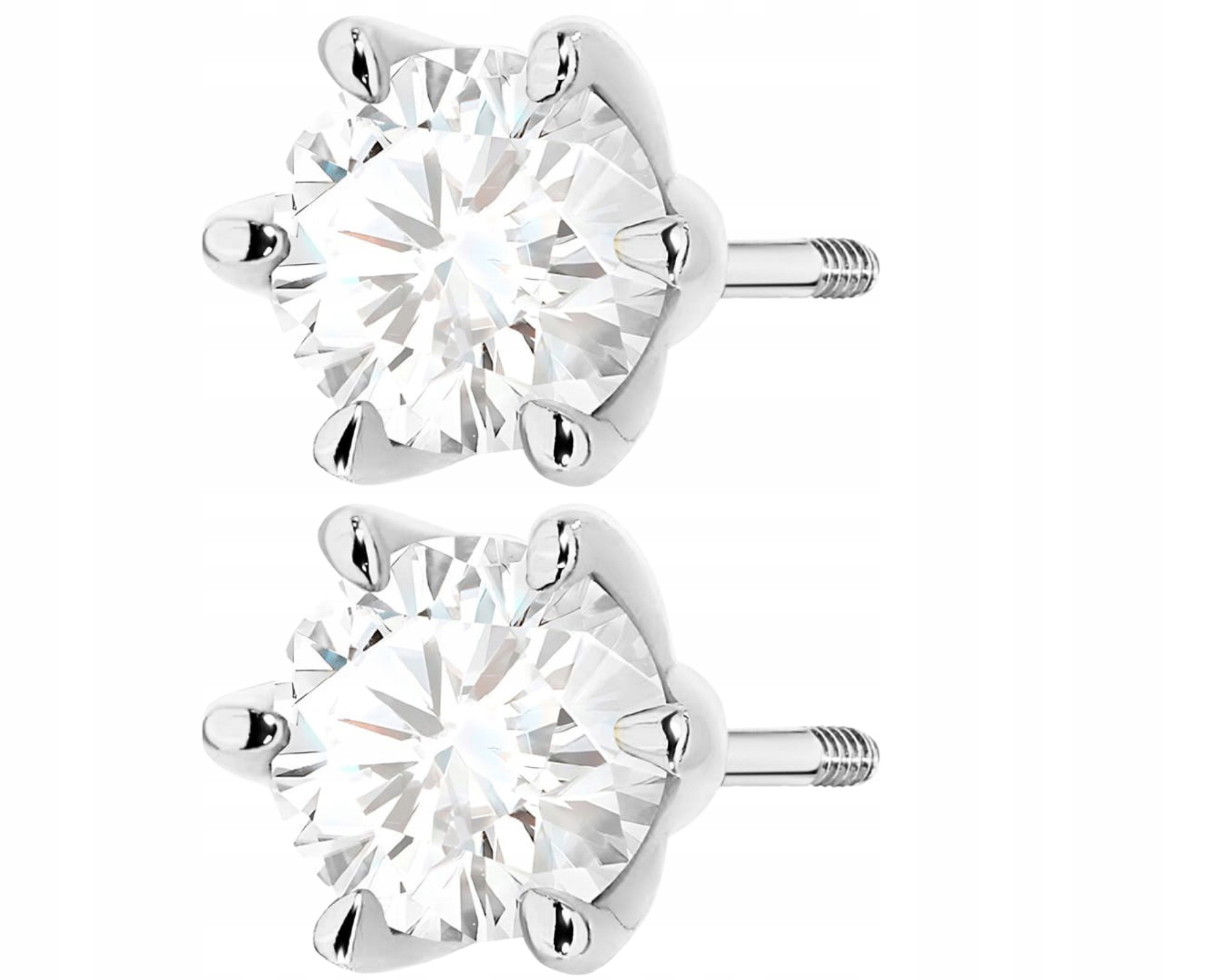 Náušnice Bílé Zlato 585 Brilianty Diamanty Lab 1,40 Ct Šroubovací Tyčinka