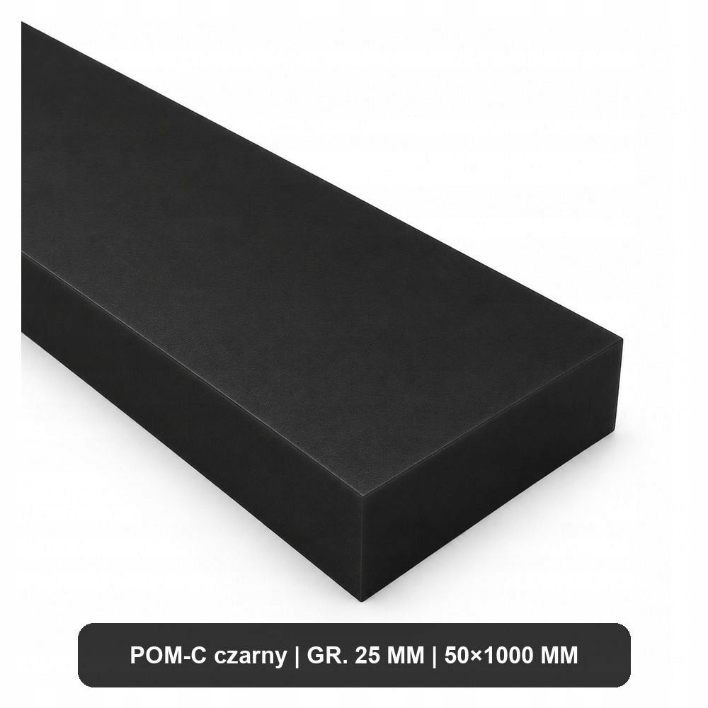 Pom C Płyta Gr. 25 MM Czarna 50X1000MM