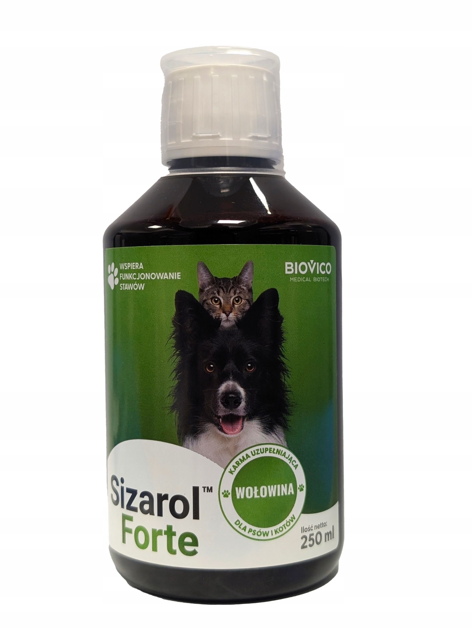 Sizarol Forte 250ml Syrop na stawy Psa i Kota Suplement smak wołowy Biovico