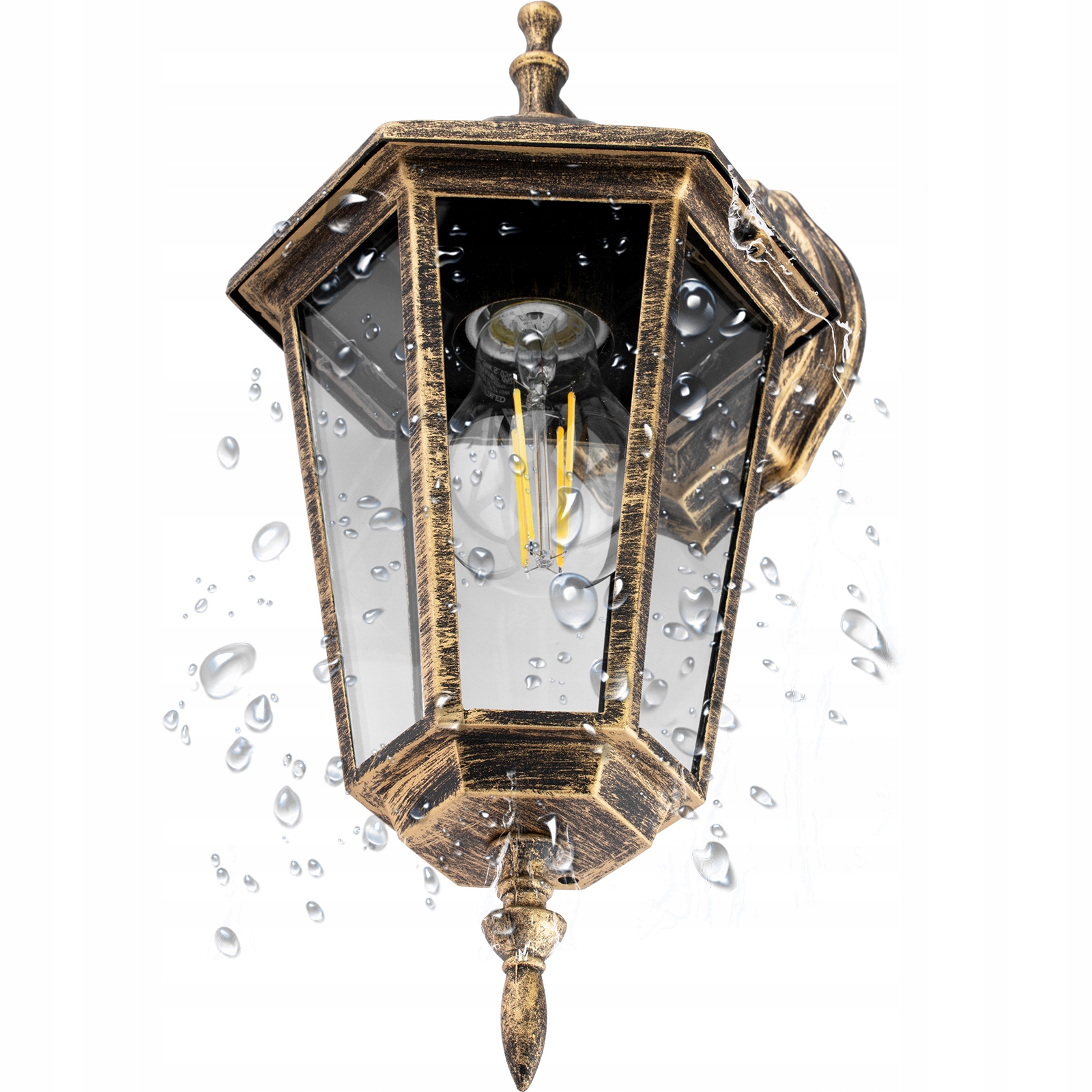 Kinkiet Ogrodowy Lampa Elewacyjna Zewnętrzna LATARNIA ŚCIENNA E27 LED Głębokość produktu 20 cm