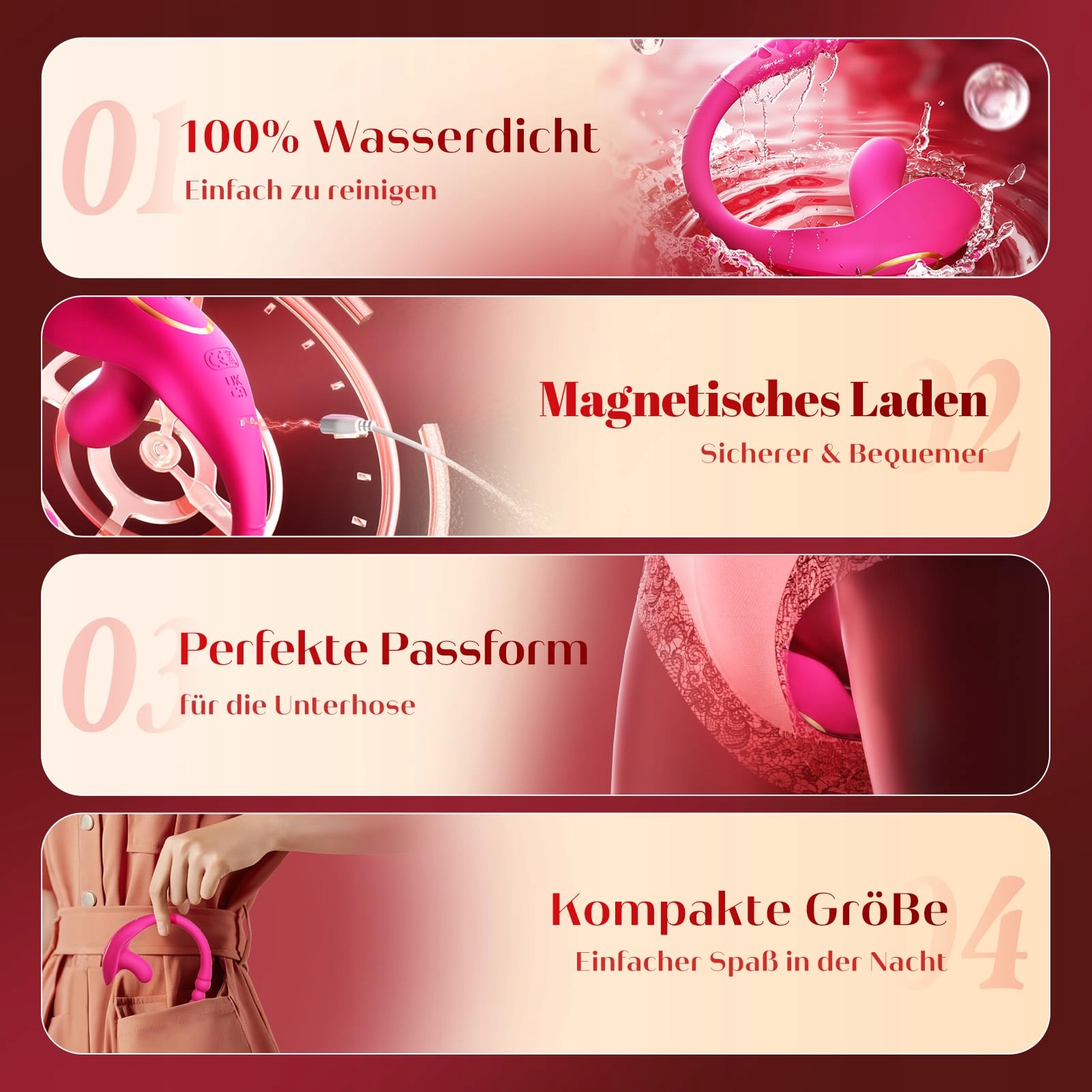 APP VIBRATOR Zestaw Wibratorów Dla Kobiet G-Punkt Anal Klitoris 10 Trybów — miniatura 5