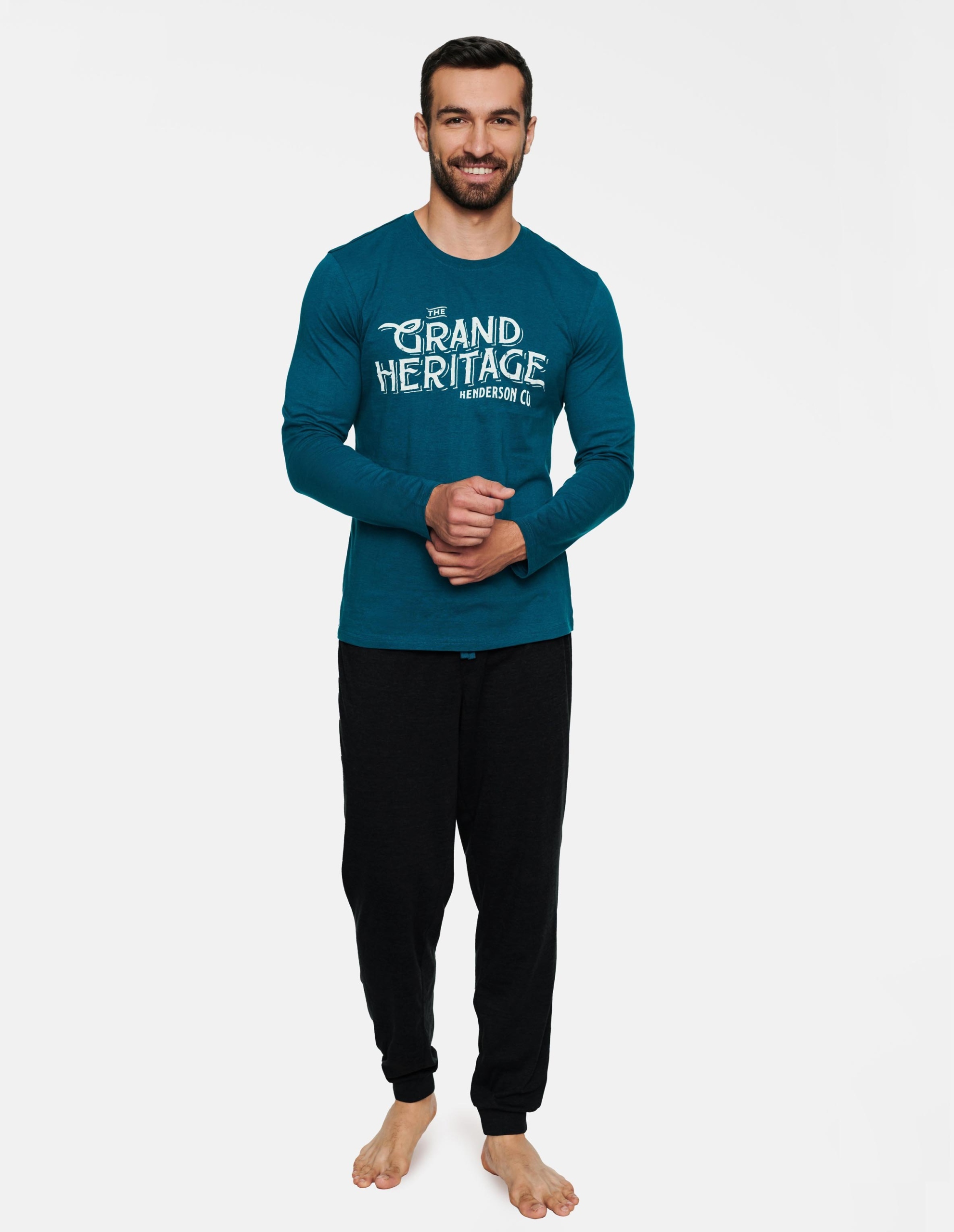 Pánské pyžamo Henderson Brand, dlouhý rukáv a kalhoty, vel. XL