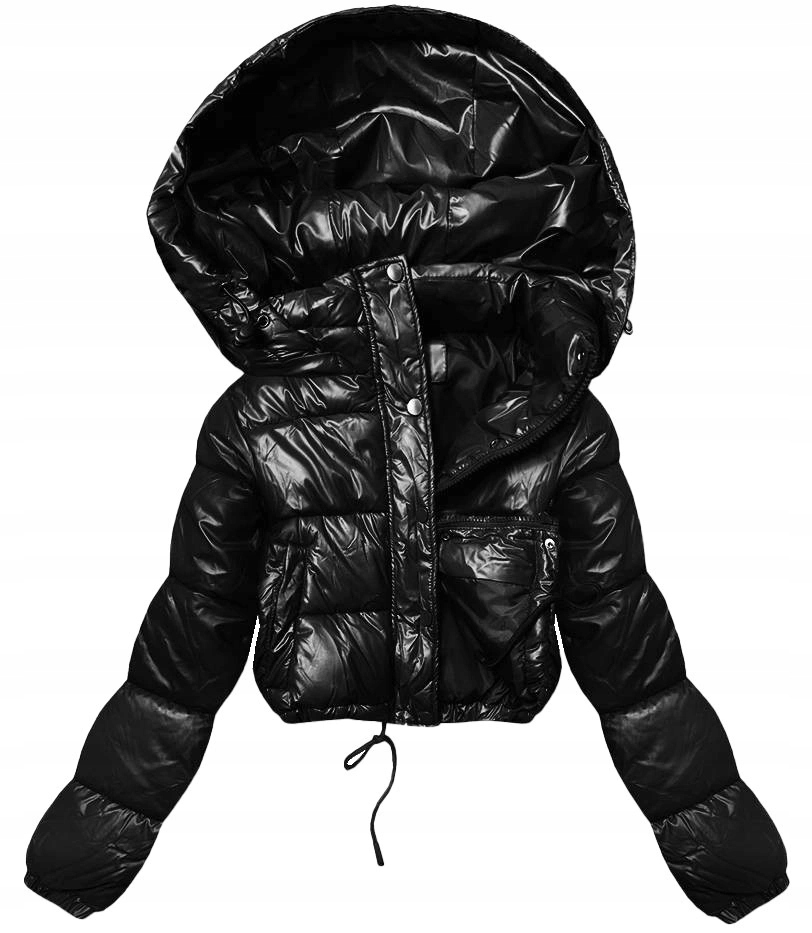 Krátká Dámská Péřová Bunda 3831 Černá XXL (44)