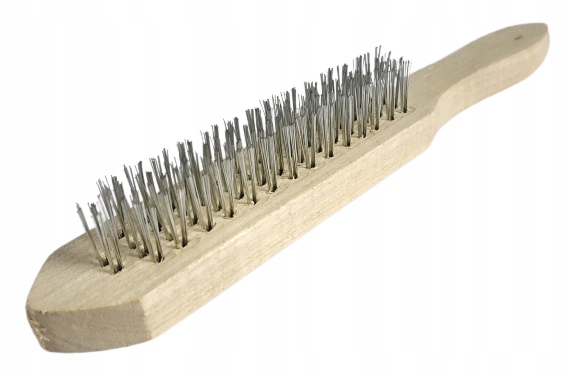 

Szczotka druciana ręczna uchwyt drewniany 4 rzędy