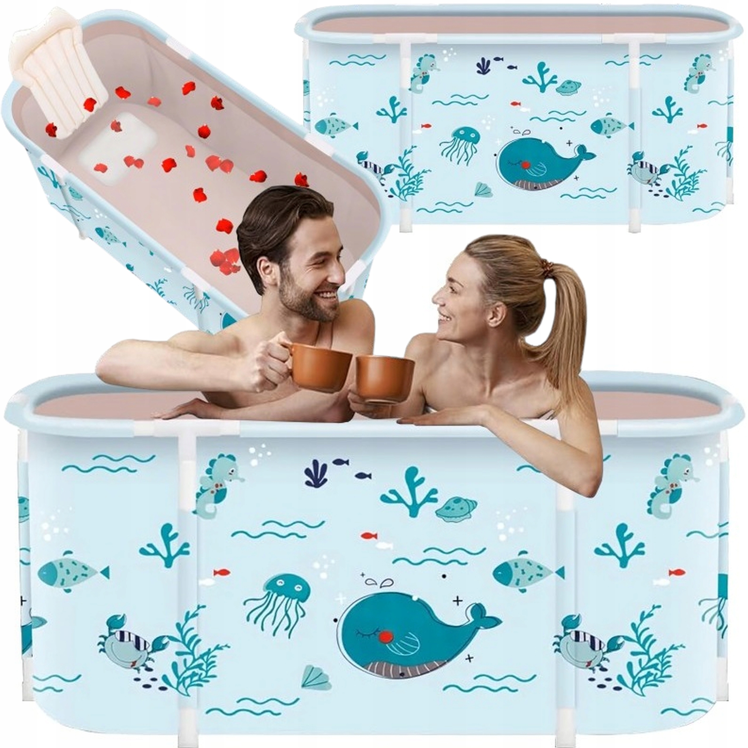 Přenosná Skládací Vana Bazén Domácí Spa Do Koupele Moření Regenerace