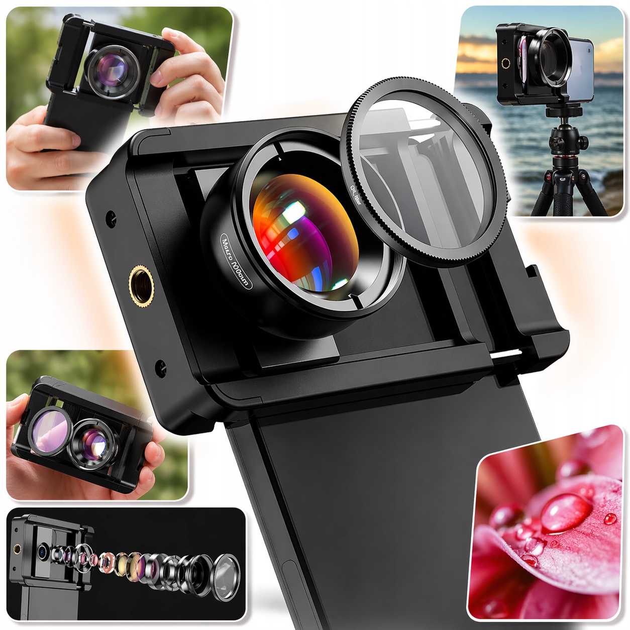 Objektiv pro telefon Makro Cpl Case Pouzdro 100 mm Filtr Vysoké rozlišení