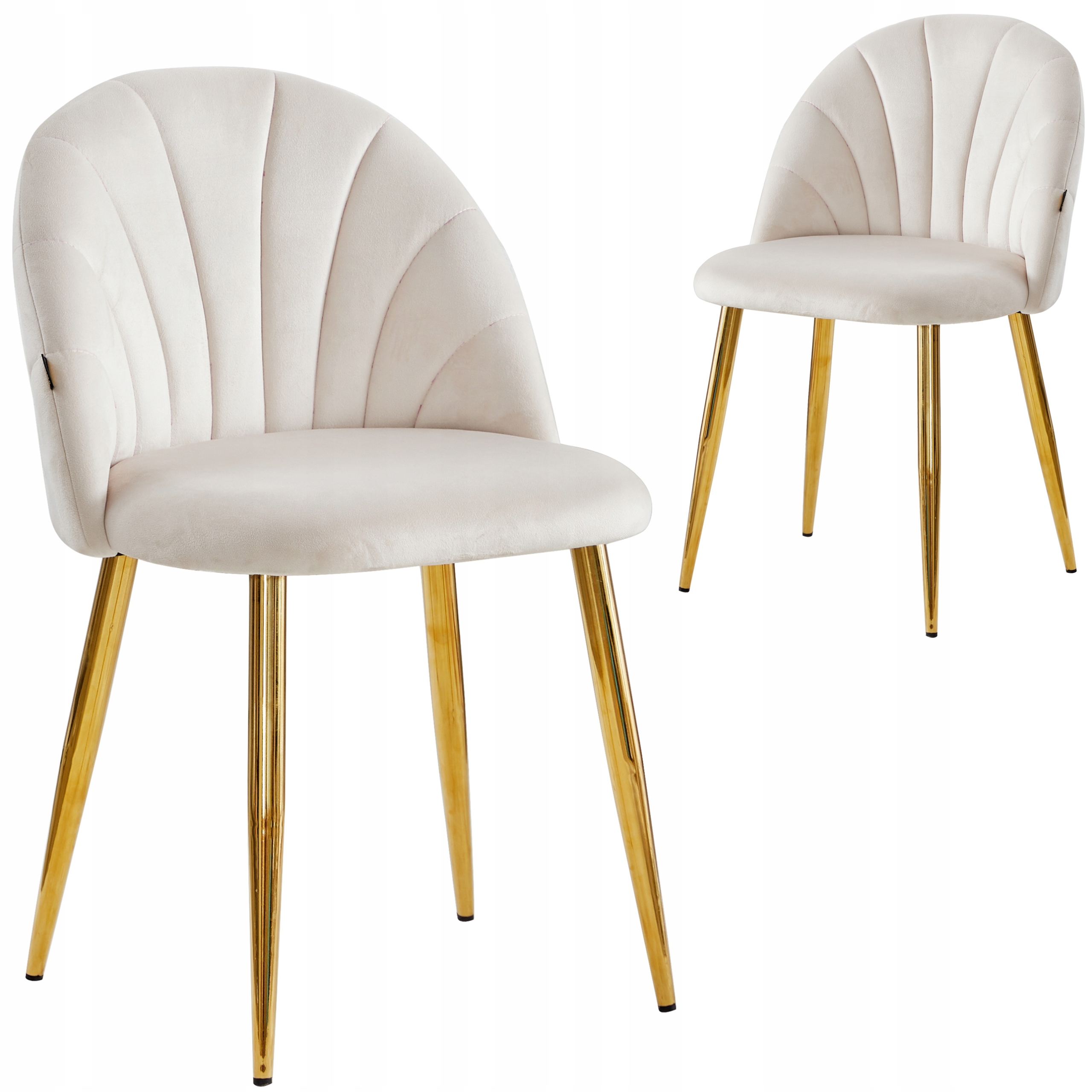 Moderná čalúnená velúrová stolička do jedálne, béžová, Royal