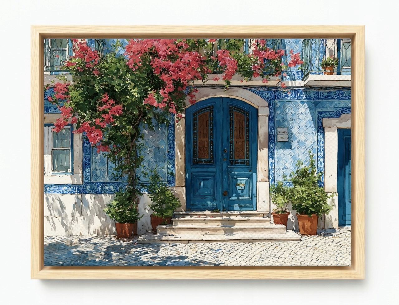 Obraz Rama American Box Mesto Španielsko Portugalsko Dvere Azulejo 80x60