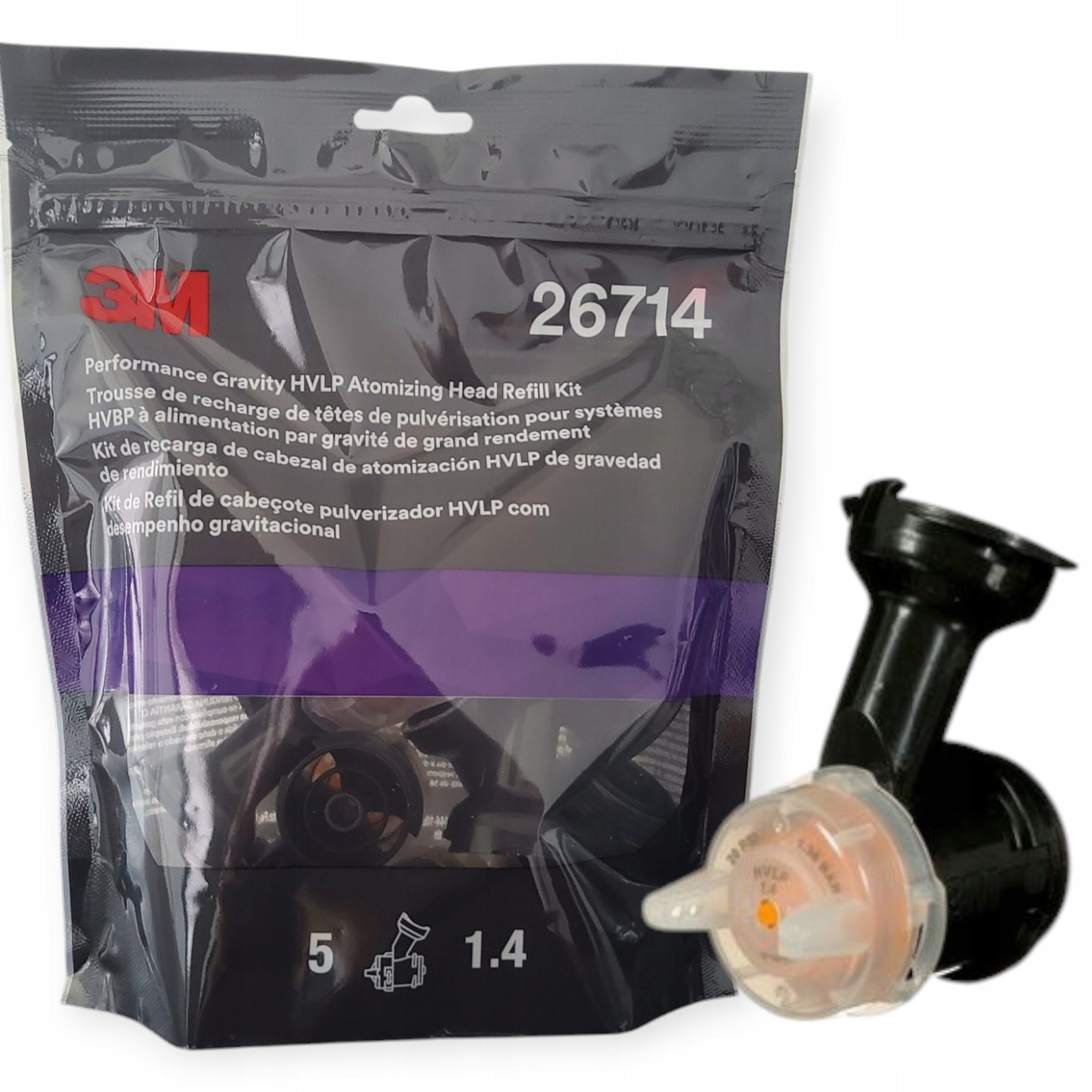 3M 26714 Gravitačné trysky Hvlp 1.4 mm 5 kusov pre lakovaciu pištoľ