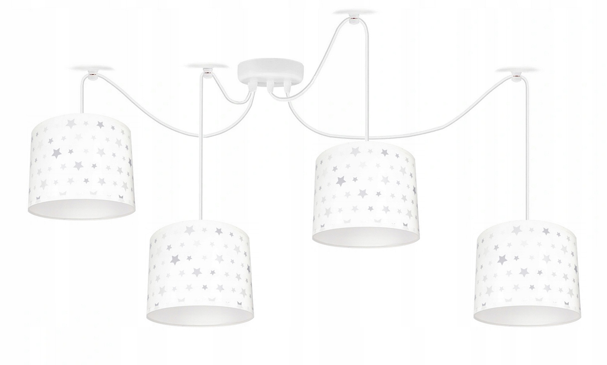 

Pająk Lampa wisząca Gwiazdki 4 biała regulowana