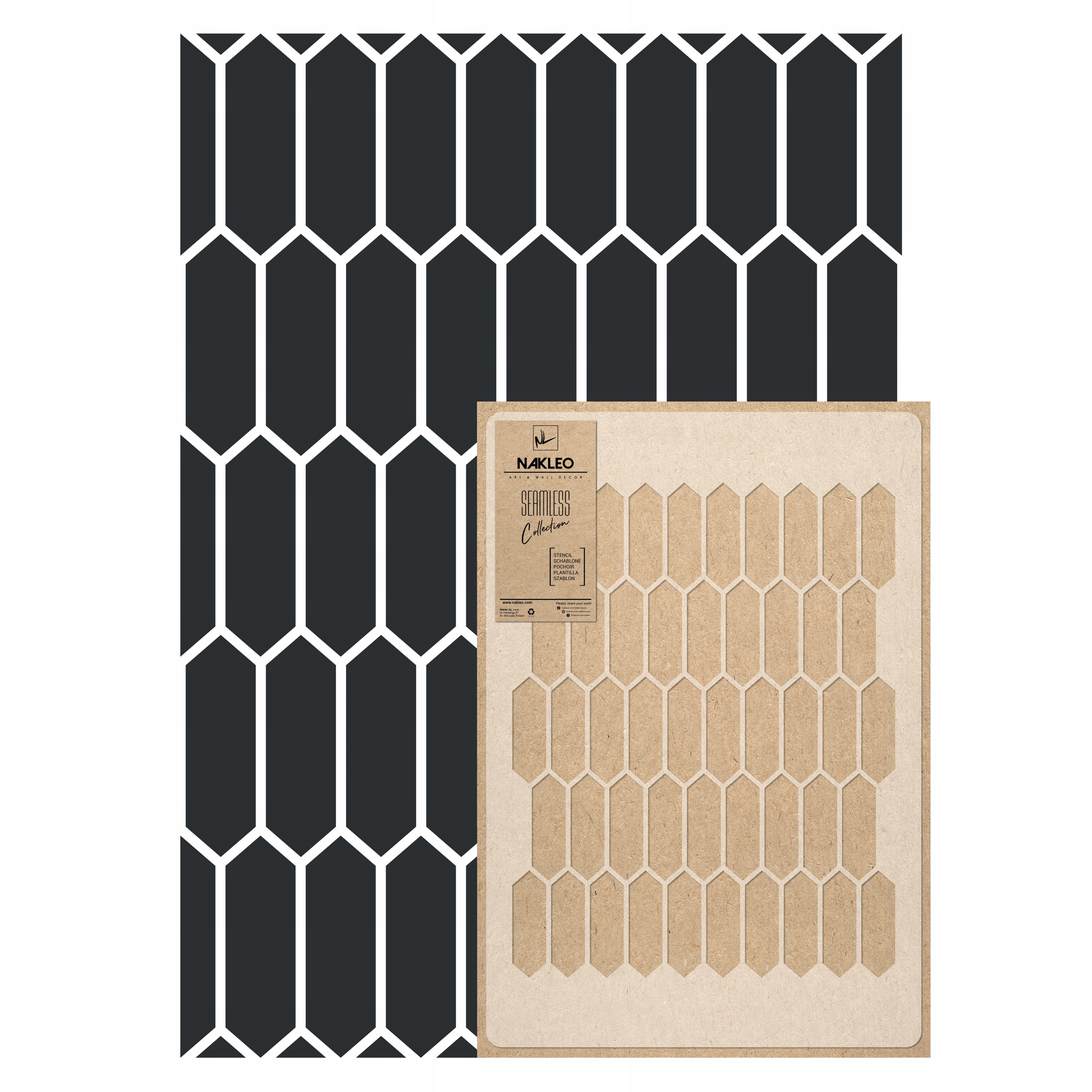 Opakovatelná malířská šablona Opakovaně Použitelný 59x95 cm Tapeta Linie Dlaždice