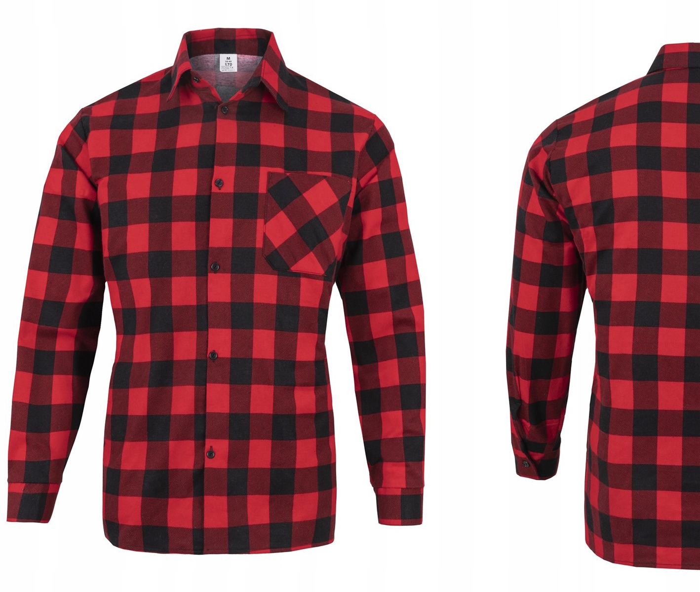 Koszula FLANELOWA w kratę Bawełniana CZERWONA M