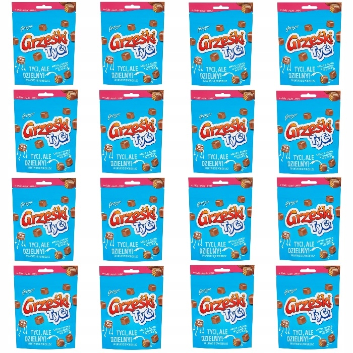 16x 120g Goplana Grześki Tyci Wafelki z kremem w czekoladzie mlecznej Karto