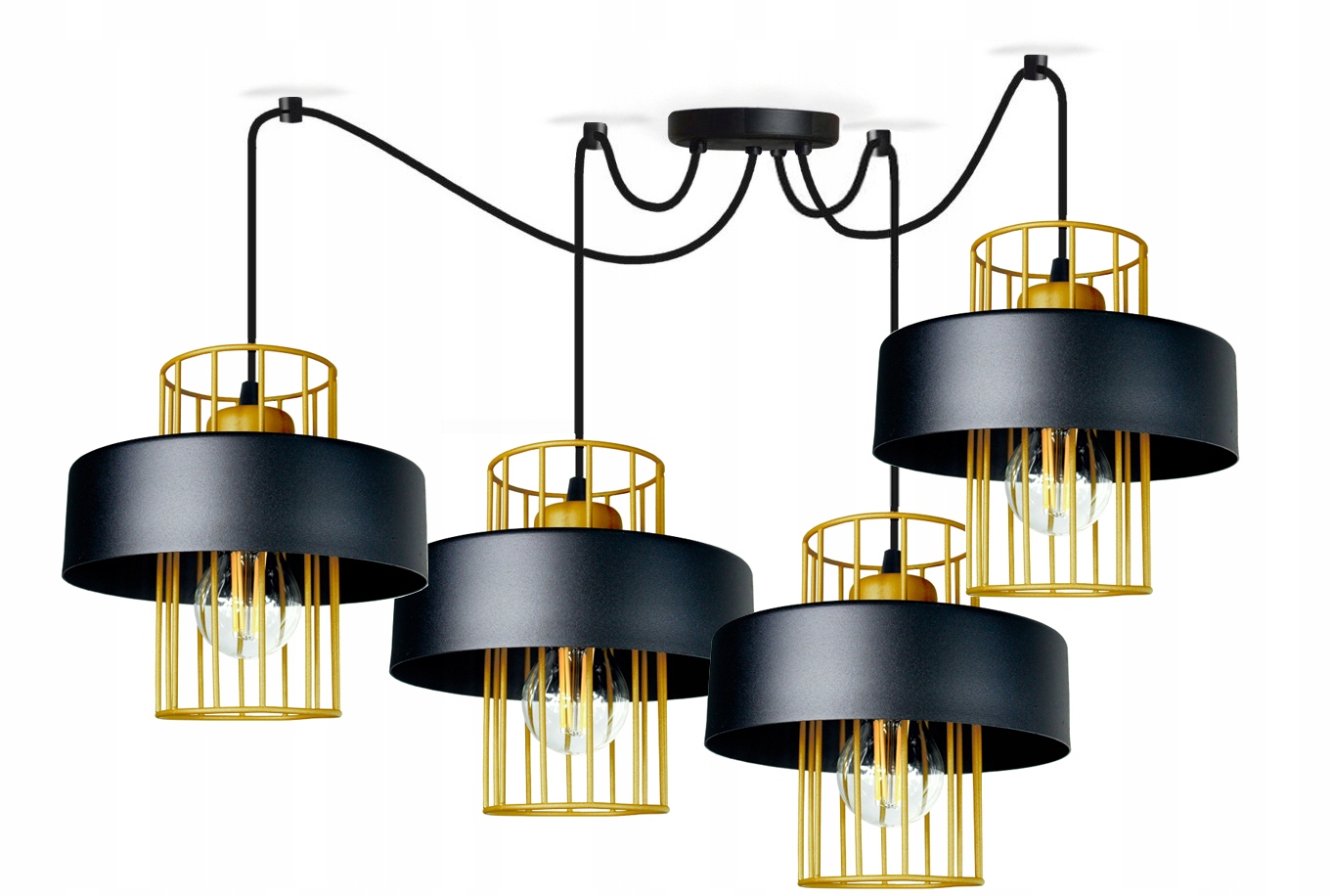 Stropní lampy do obývacího pokoje Loft lustr závěsná stropní lampa černá zlatá
