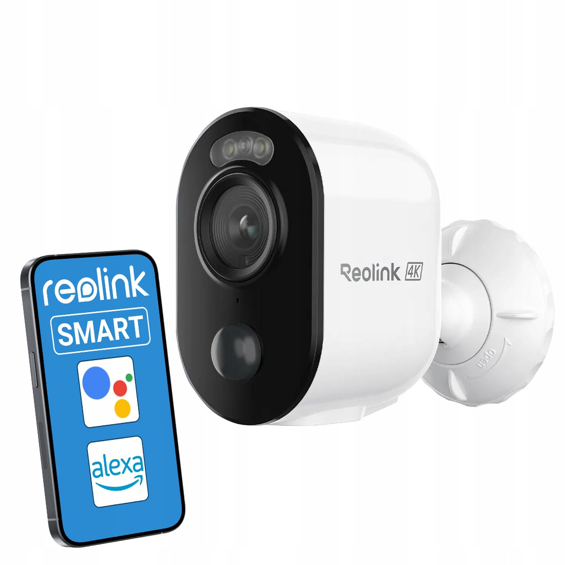 Vonkajšia solárna kamera Reolink 4K Wi-Fi 2.4/5 GHz Ir Ai biela