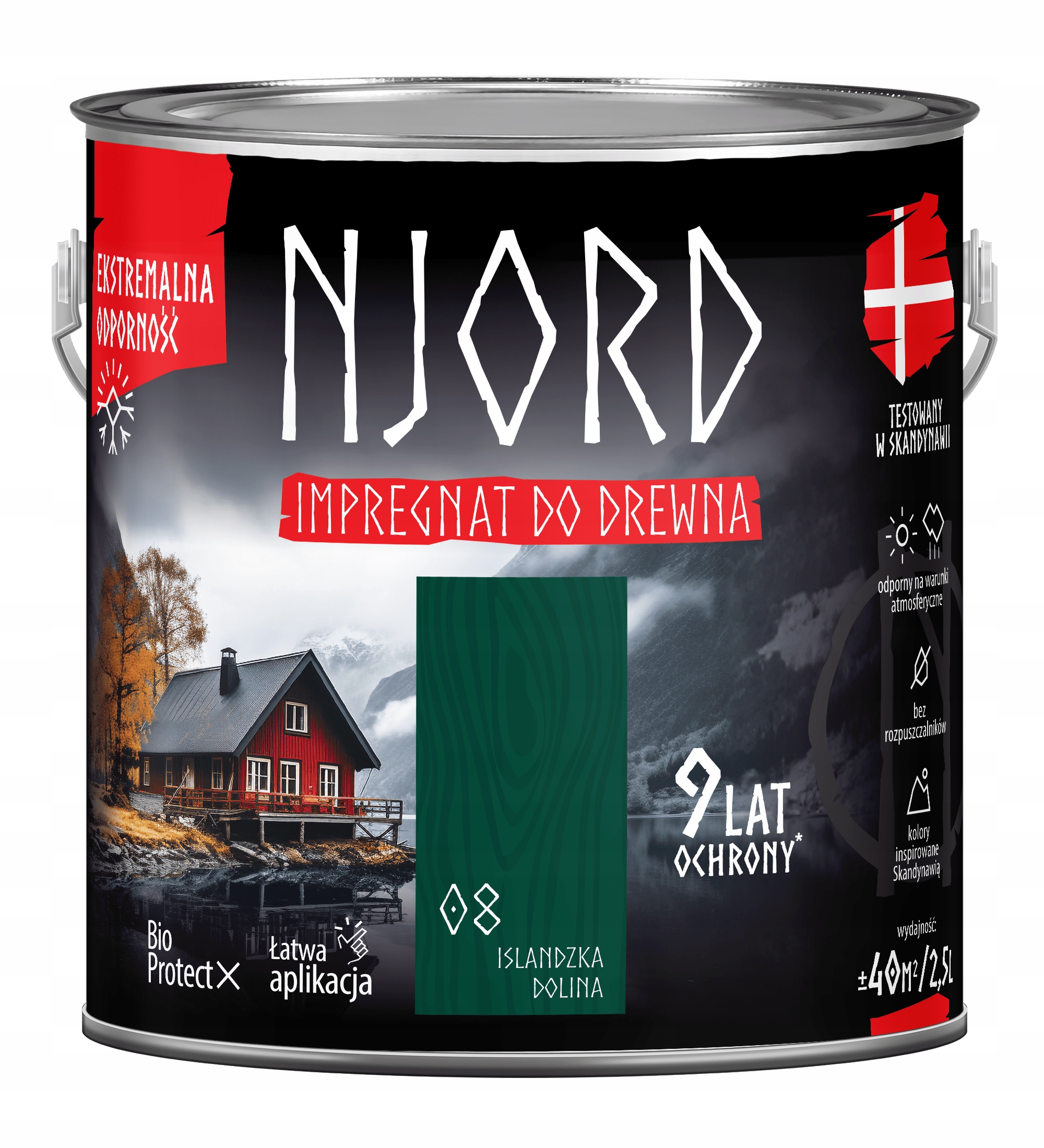 Njord Impregnat Ochronno-dekoracyjny Do Drewna 2,5L Islandzka Dolina