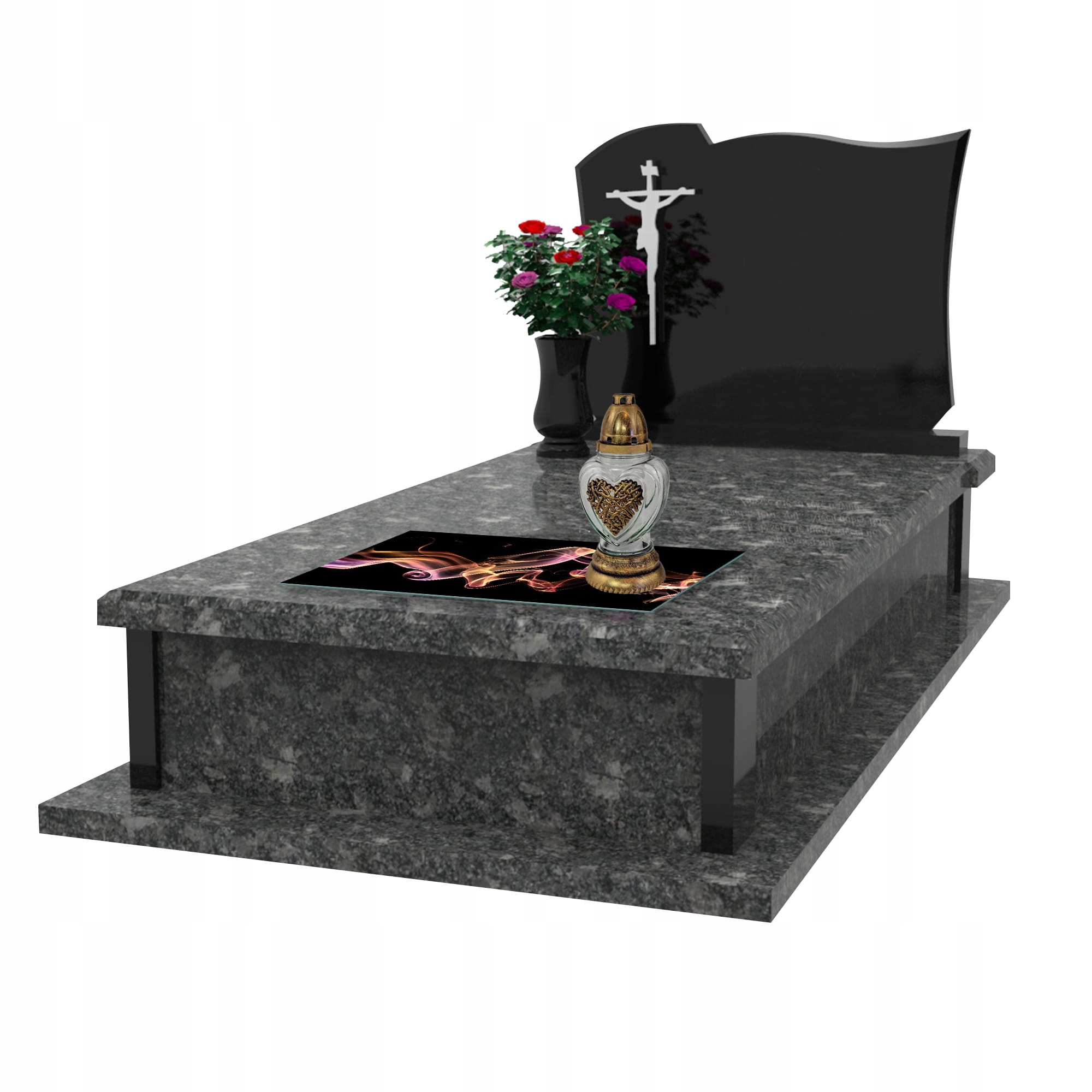 SZKLANA PODSTAWKA POD ZNICZE 60x20cm Dym róż 66c Stan opakowania oryginalne