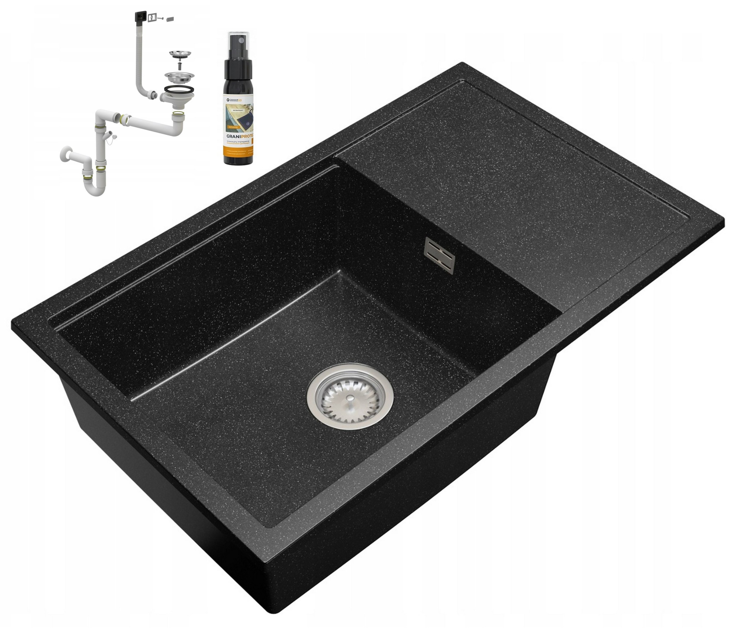 Granitový Drez, Jednokomorový Odkapávač, Sifón Roja