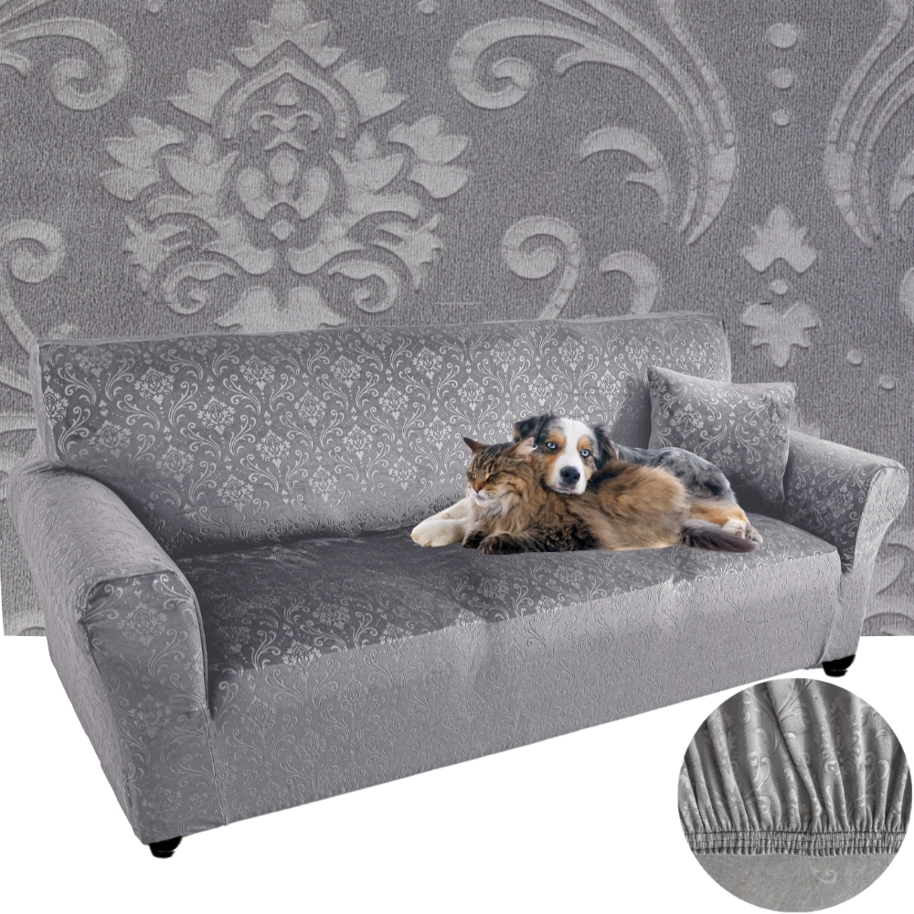 Potah Na Pohovku Velurová Pohovka S Lisovaným Ornamentem Premium 235-300 Oeko-tex