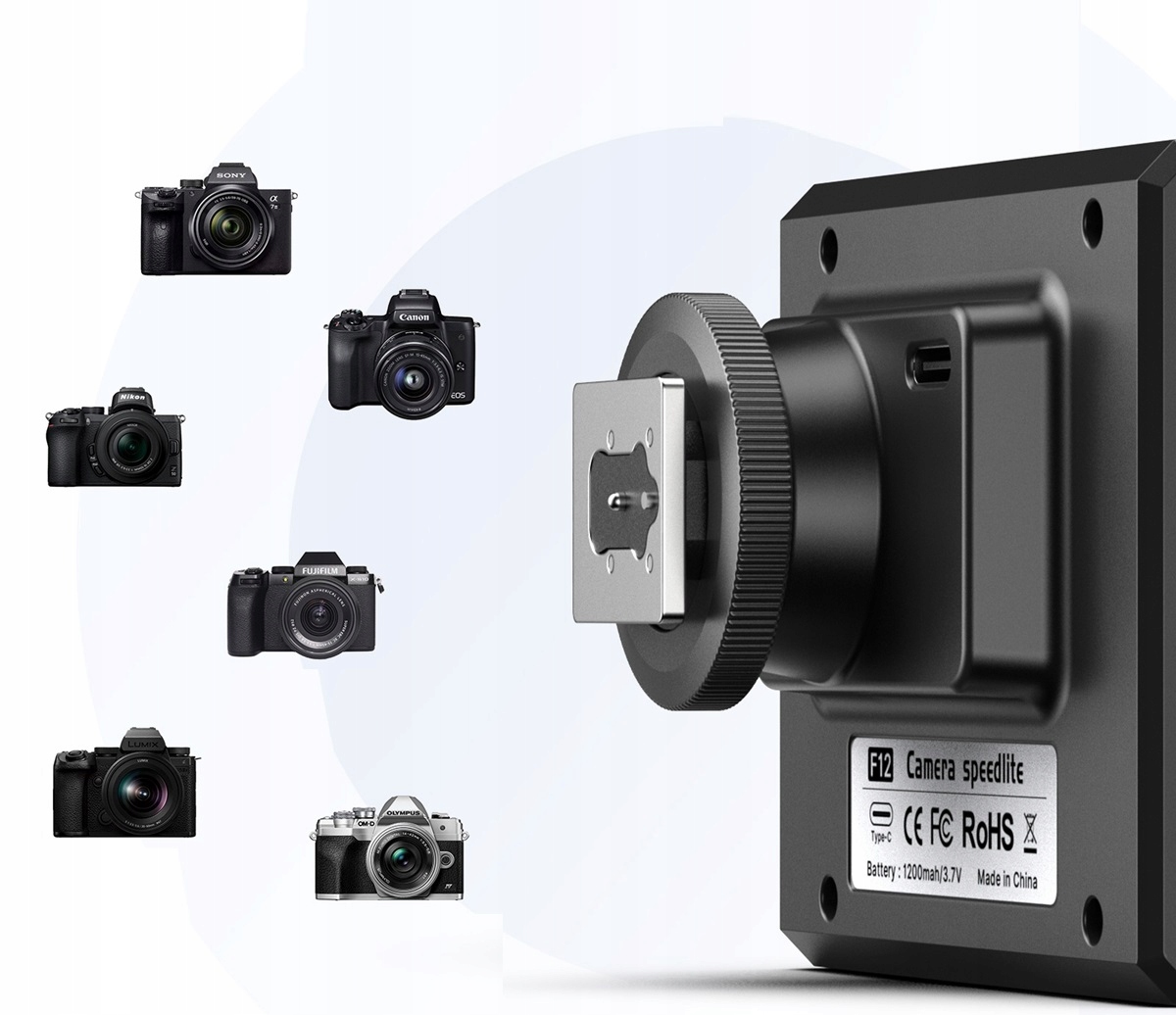 Lampa Błyskowa Ulanzi F12 GN12 na Sanki Stopkę ISO Aparat Kamera Telefon Moc palnika 12 Ws