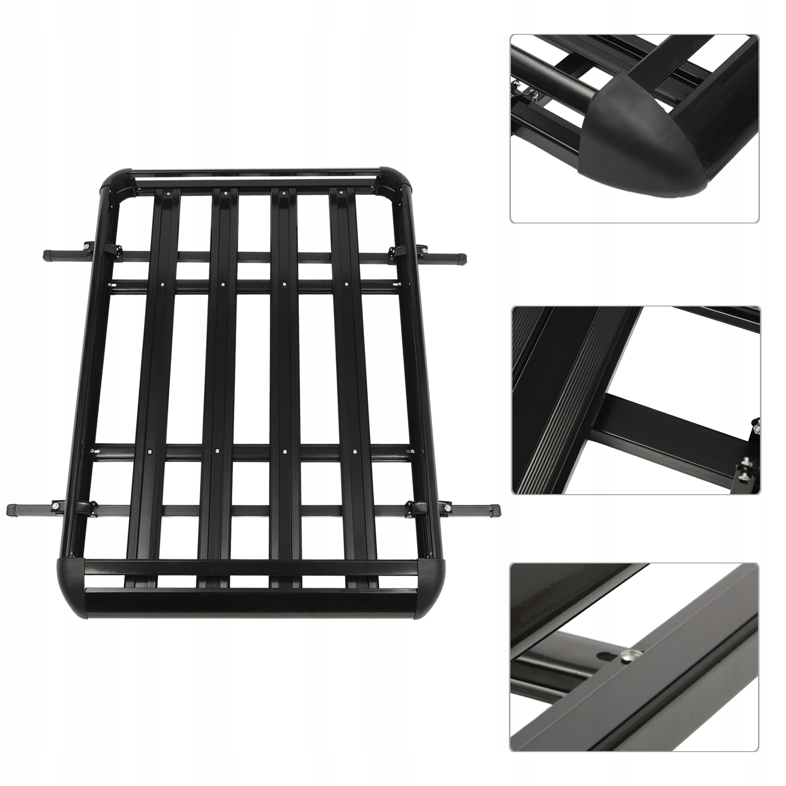 160 cm Uniwersalny bagażnik dachowy ze stopu aluminium Bagażnik samochodowy Czarny