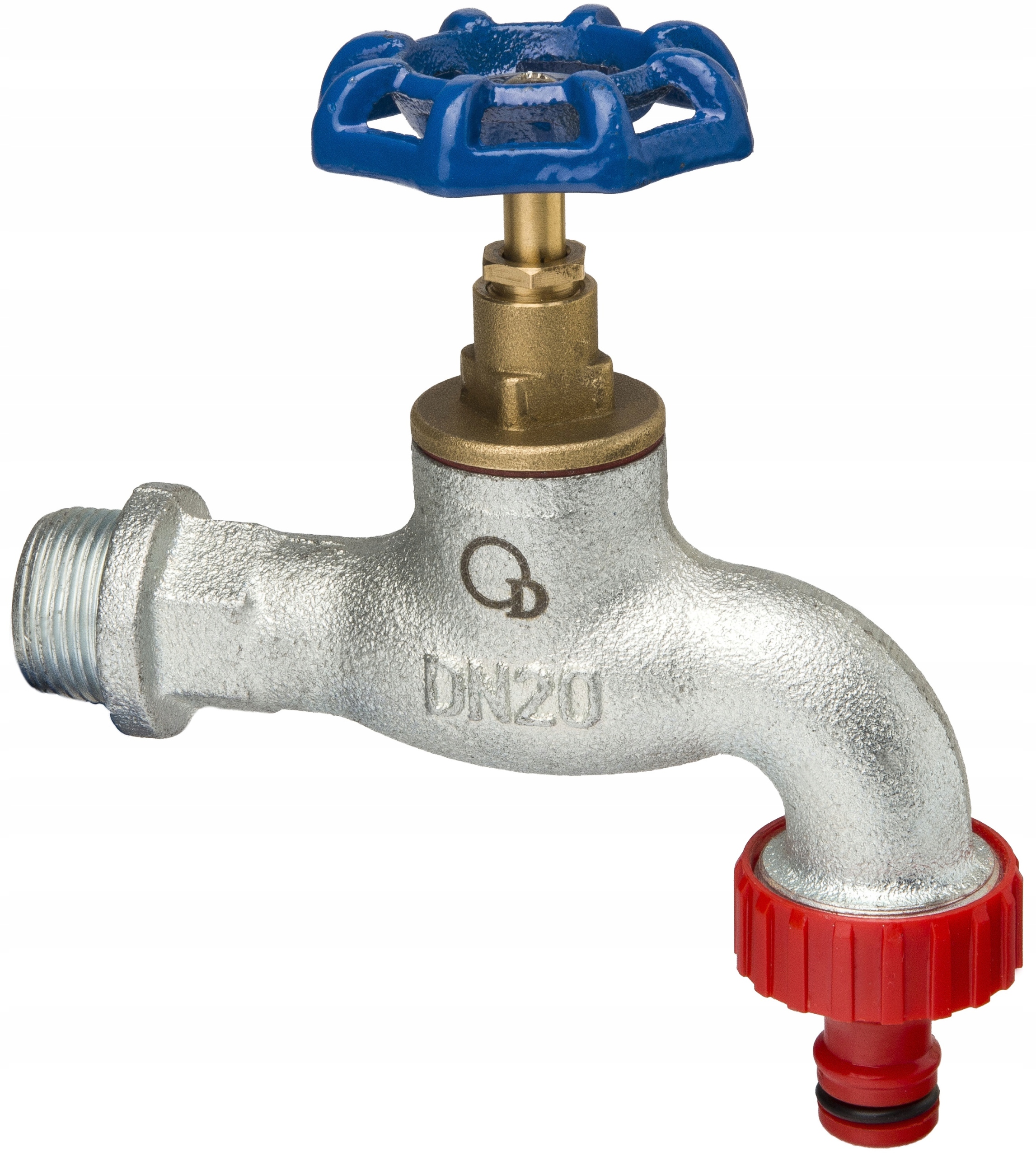 KRAN ZAWÓR ŻELIWNY OCYNKOWANY 1/2" OGRODOWY Z SZYBKOŁĄCZKĄ SOLIDNY OCYNK