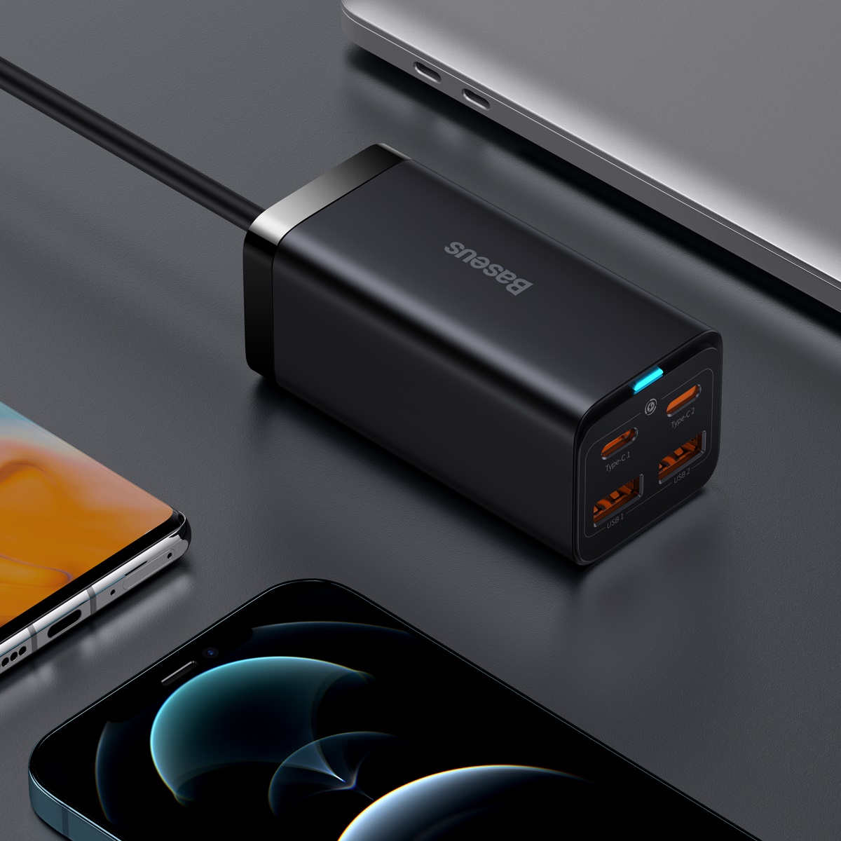 BASEUS ŁADOWARKA SIECIOWA LISTWA ZASILAJĄCA ZASILACZ 4x USB USB-C QC4 100W Złącza USB typ C USB