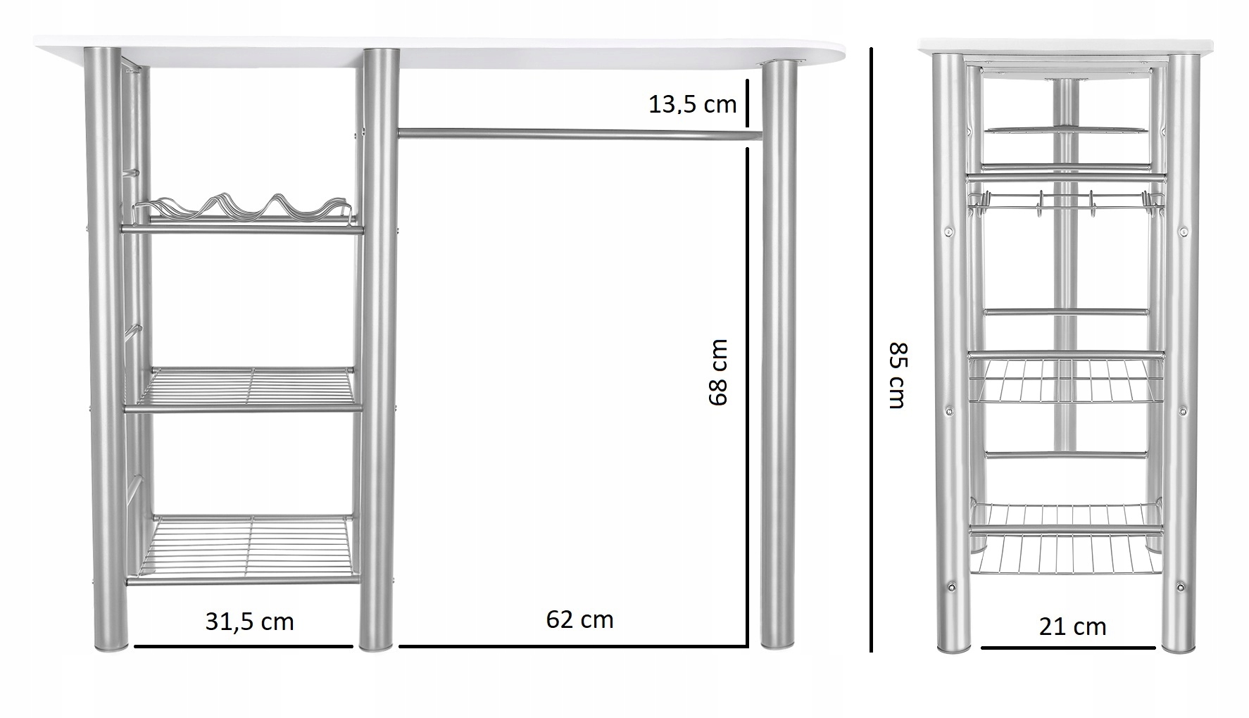 ELIZA barek kuchenny stół stolik 2 krzesła HOKER B Materiał metal