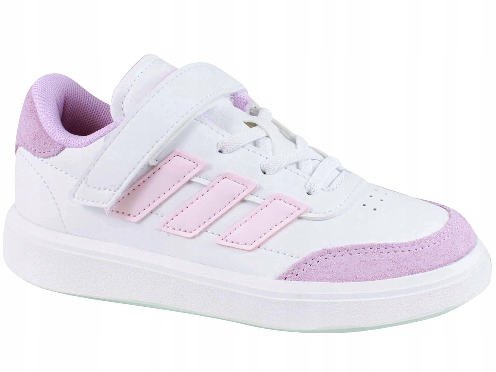 Adidas Courtblock El JH8570 Buty Dziecięce Trampki Na Rzepy Gumki Białe