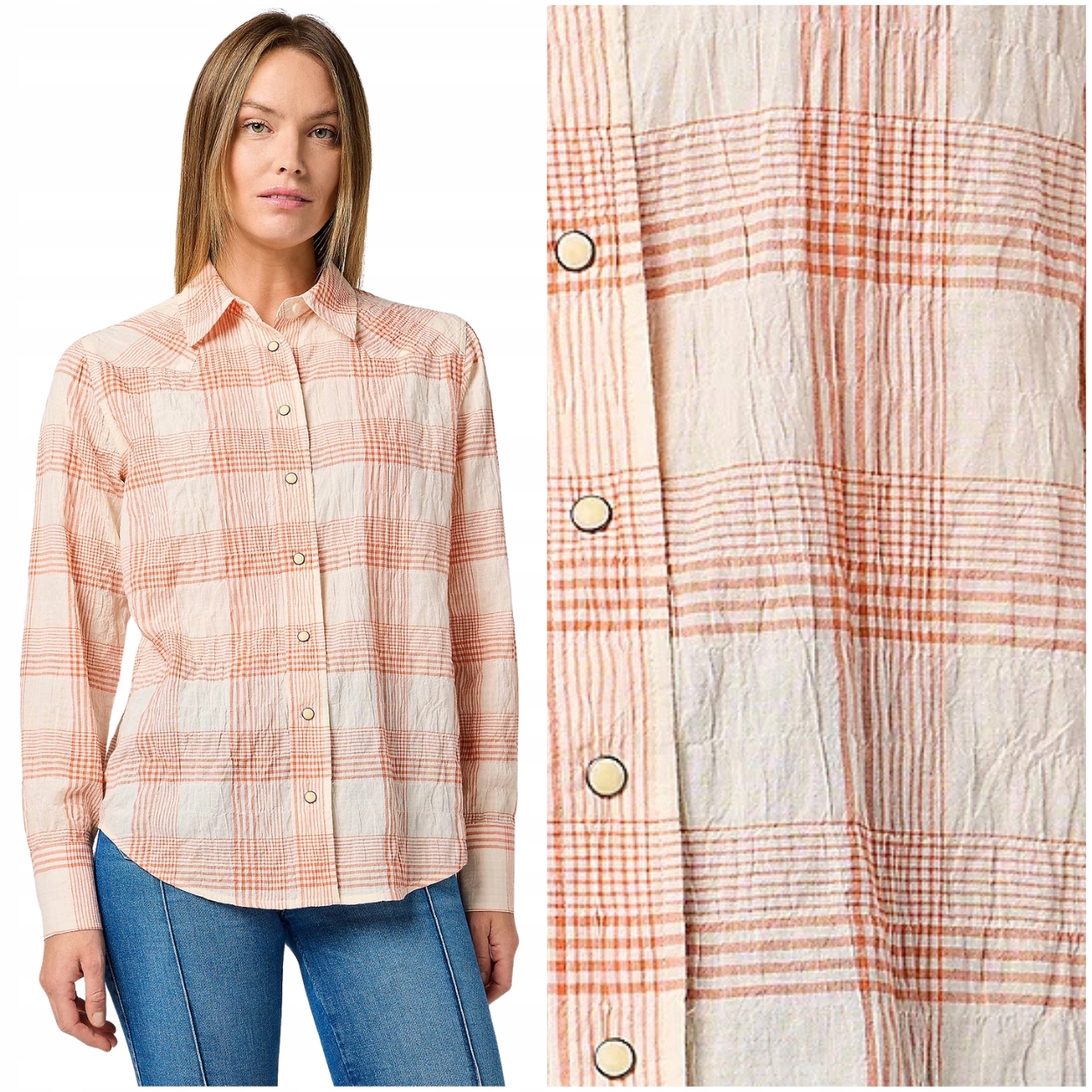 Wrangler Clean Western Shirt klasická dámská kostkovaná bavlněná košile L