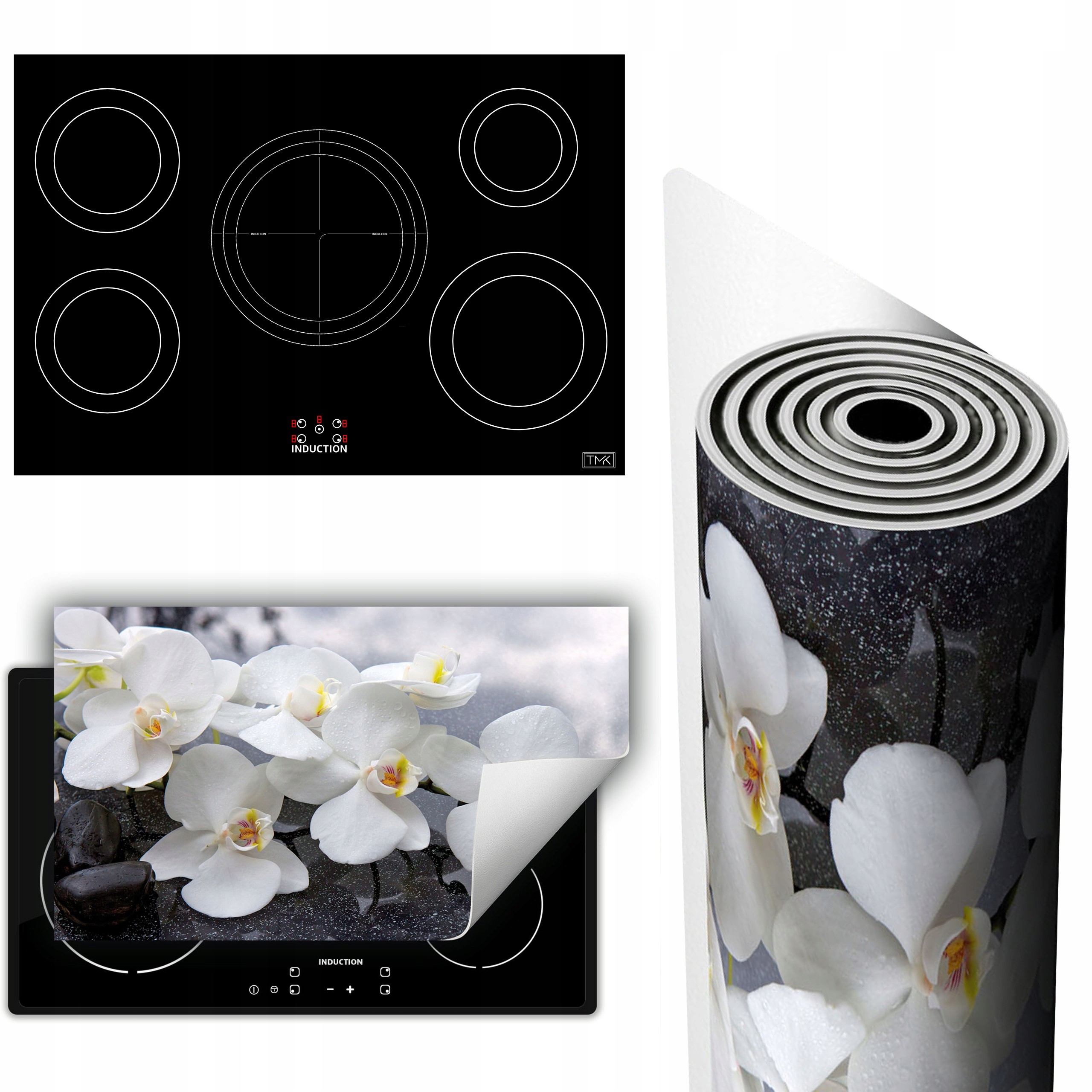 Vinylová Podložka Na Ochranu Kuchyňské Desky 90x52 bílá lilie