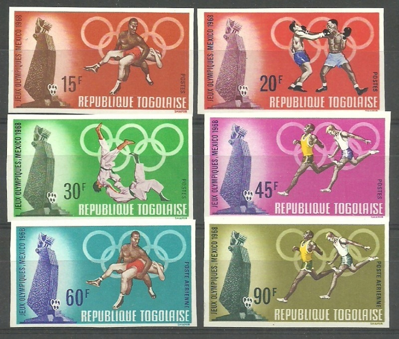 Togo 1968 Mi 661-666B Czyste **