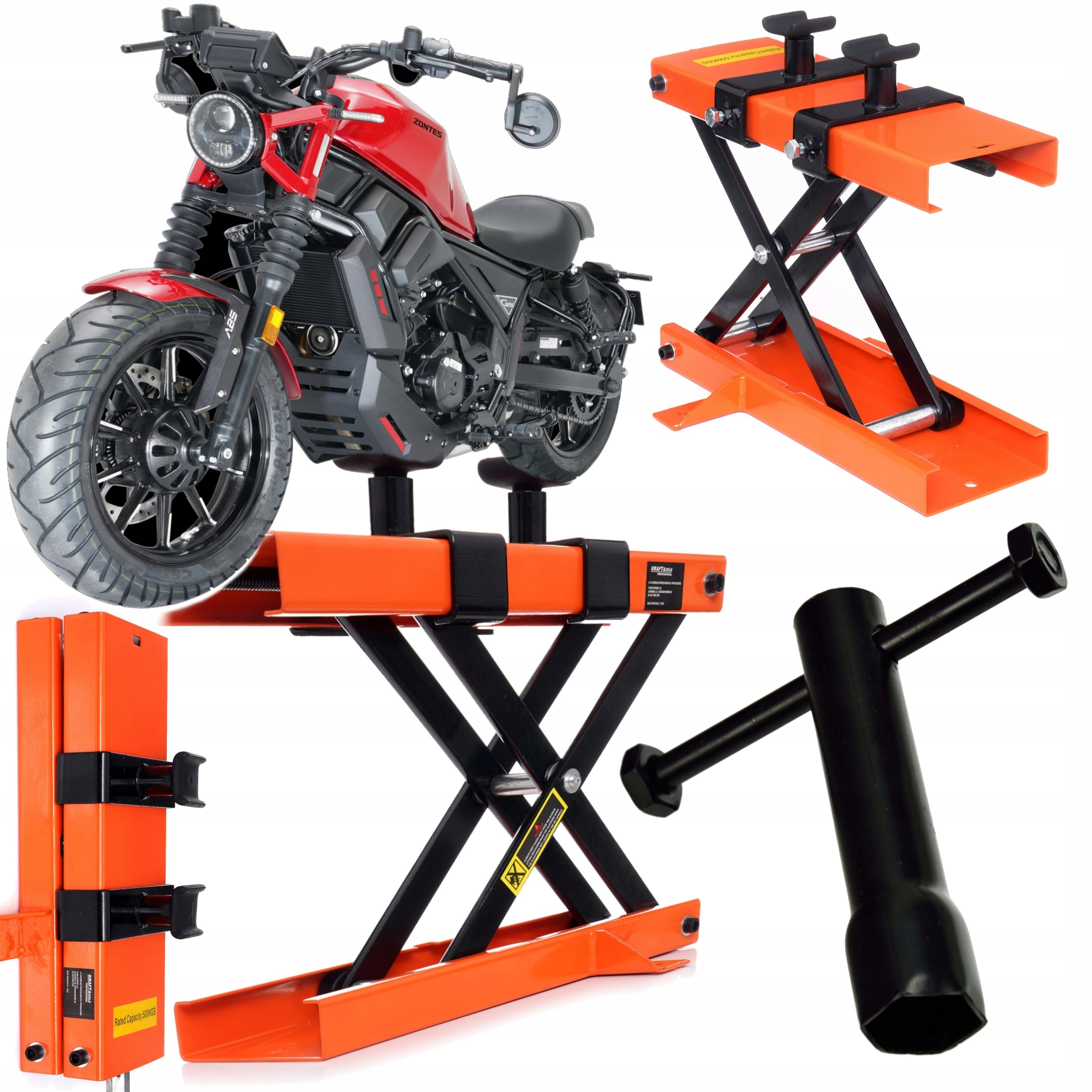 Motocyklový Zdvihák Stojan Mechanický Nožnicový Servis 500 kg Silný