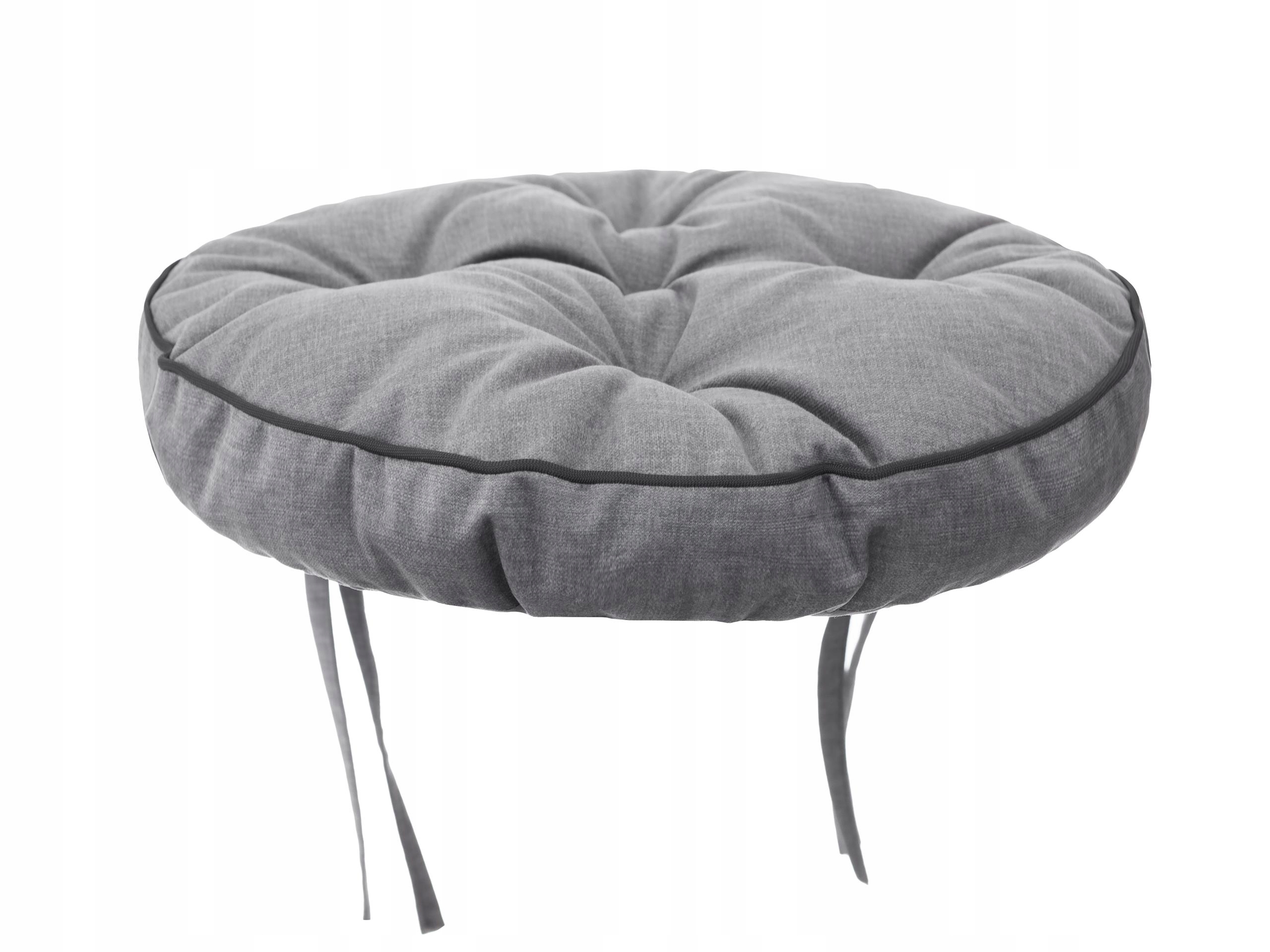 

Poduszka okrągła na taboret krzesło wiązana 38x38