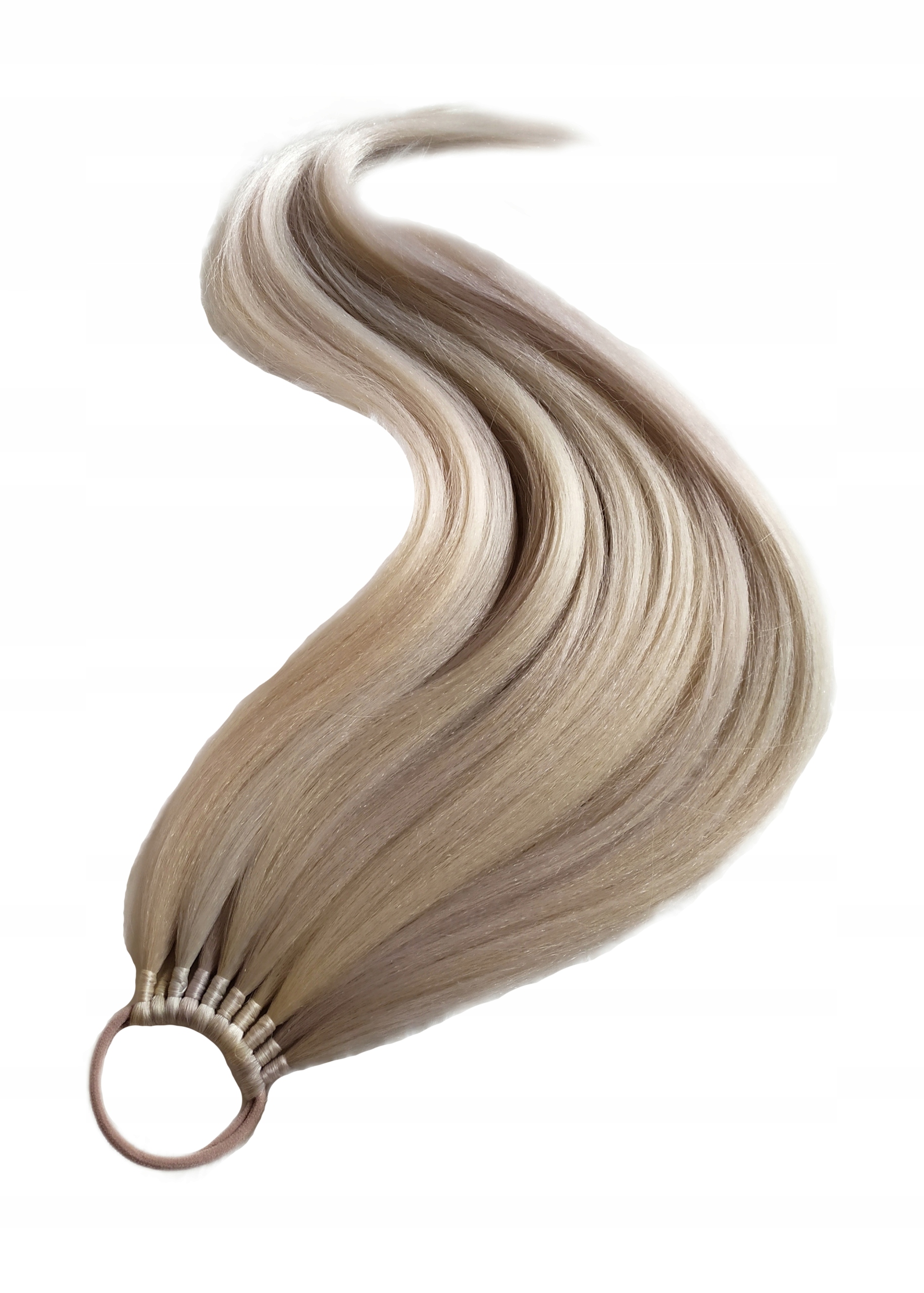 Připínací poník na gumičce, Příčesek, chladná blond, Chladná Blondýnka, 50 cm