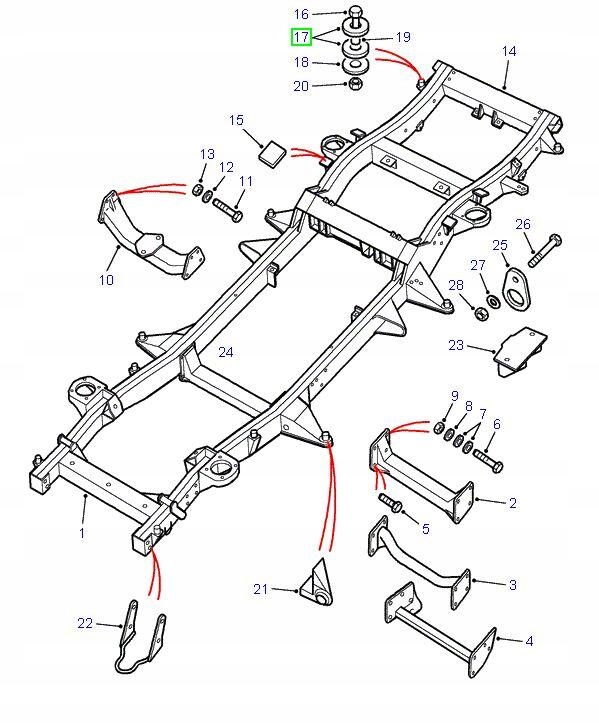 Guma mocowania nadwozia do ramy Land Rover Discovery Range Rover Classic Numer katalogowy części ANR1504
