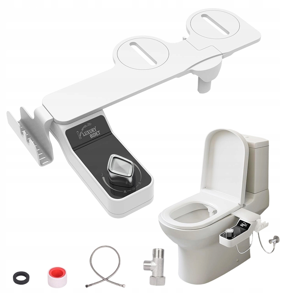 Wc splachovač Sedesový nástavec Bidet s automatickým oplachováním Tryska Bílá