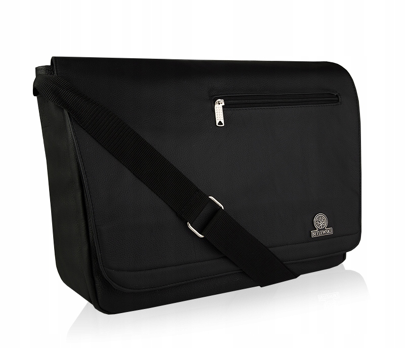 Skórzana torba męska duża skóra naturalna na laptopa suwak Betlewski