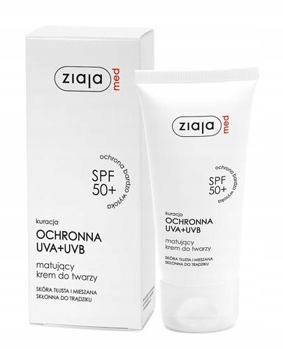 

Ziaja Med SPF50+ Matujący krem do twarzy, 50 ml