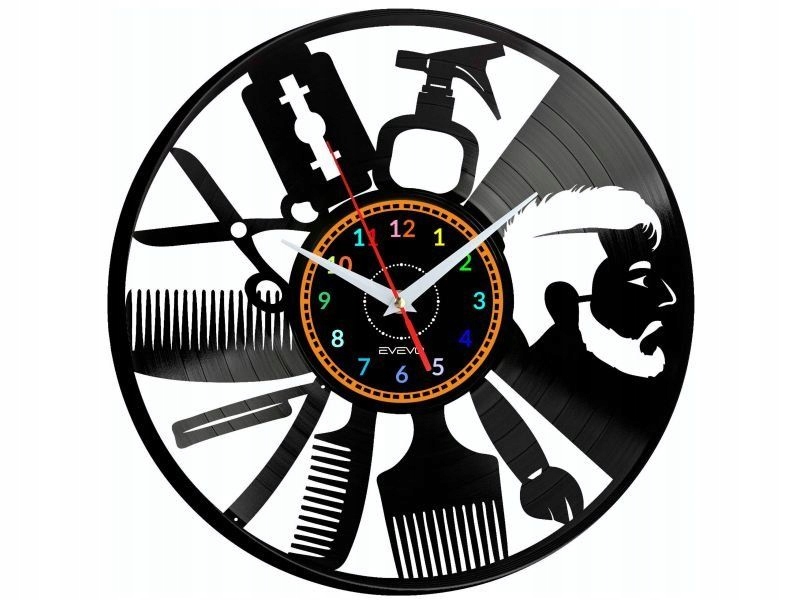 Barber Shop Nástěnné Hodiny Vinylová Deska Dárek Památka