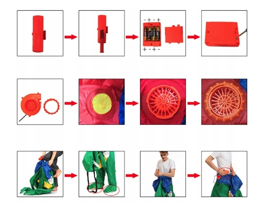 PRZEBRANIE DMUCHANY STRÓJ KOSMITA ALIEN KOSTIUM DLA DZIECI Motyw Kosmita