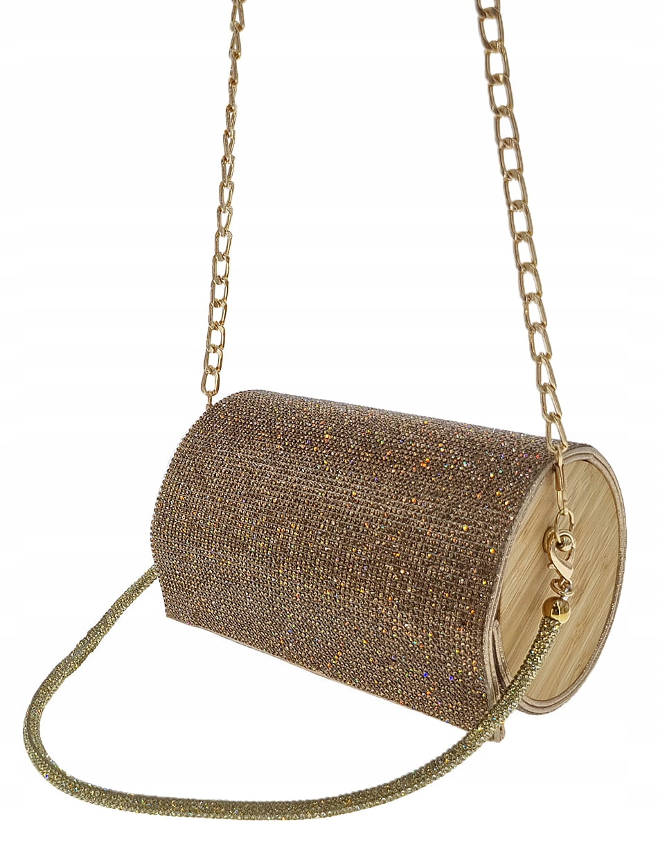 Zlatá dámská kabelka s dřevěnými vložkami Michelle M