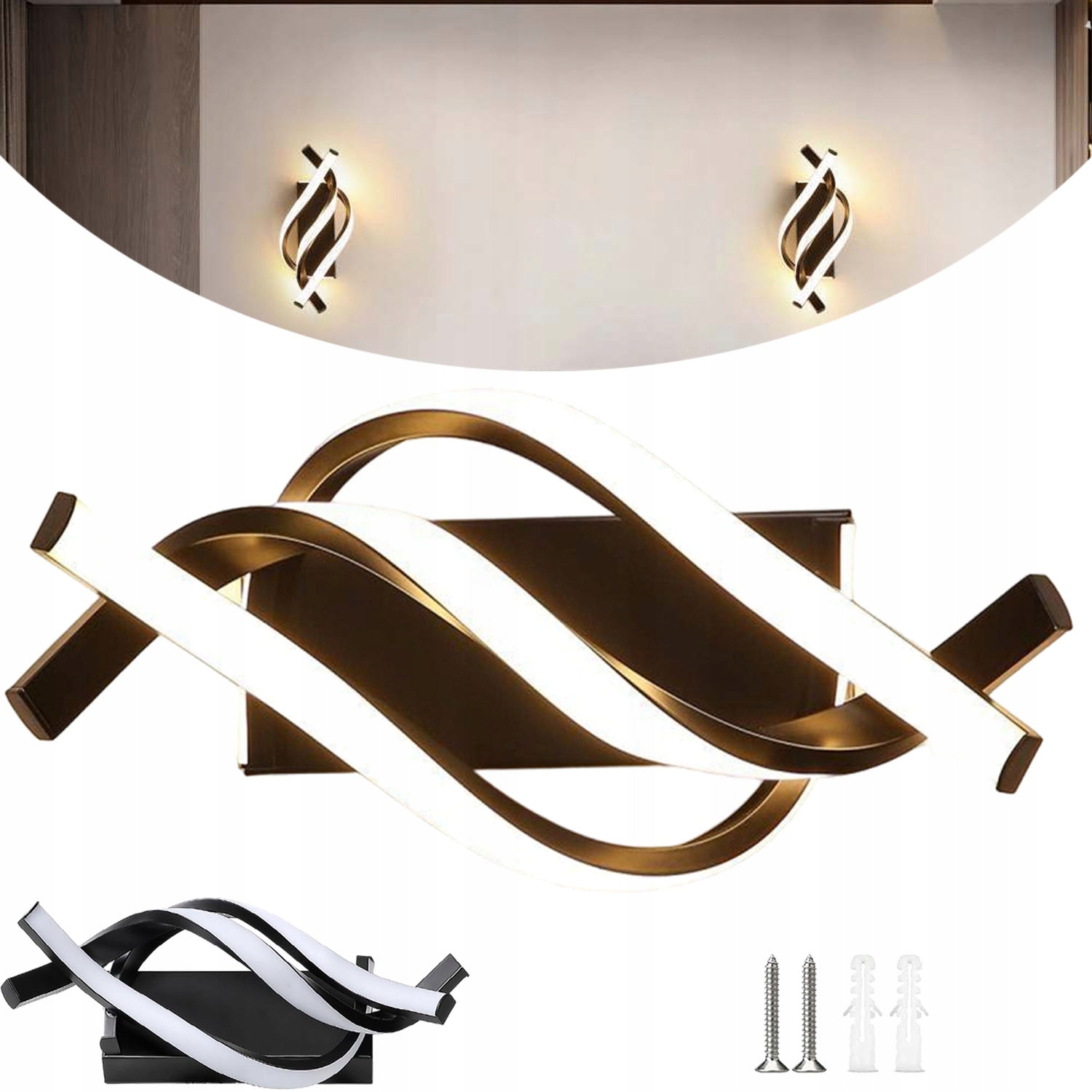 Černá Nástěnná Led Lampa 3000K-6000K Moderní Do Obývacího Pokoje 18W-36W