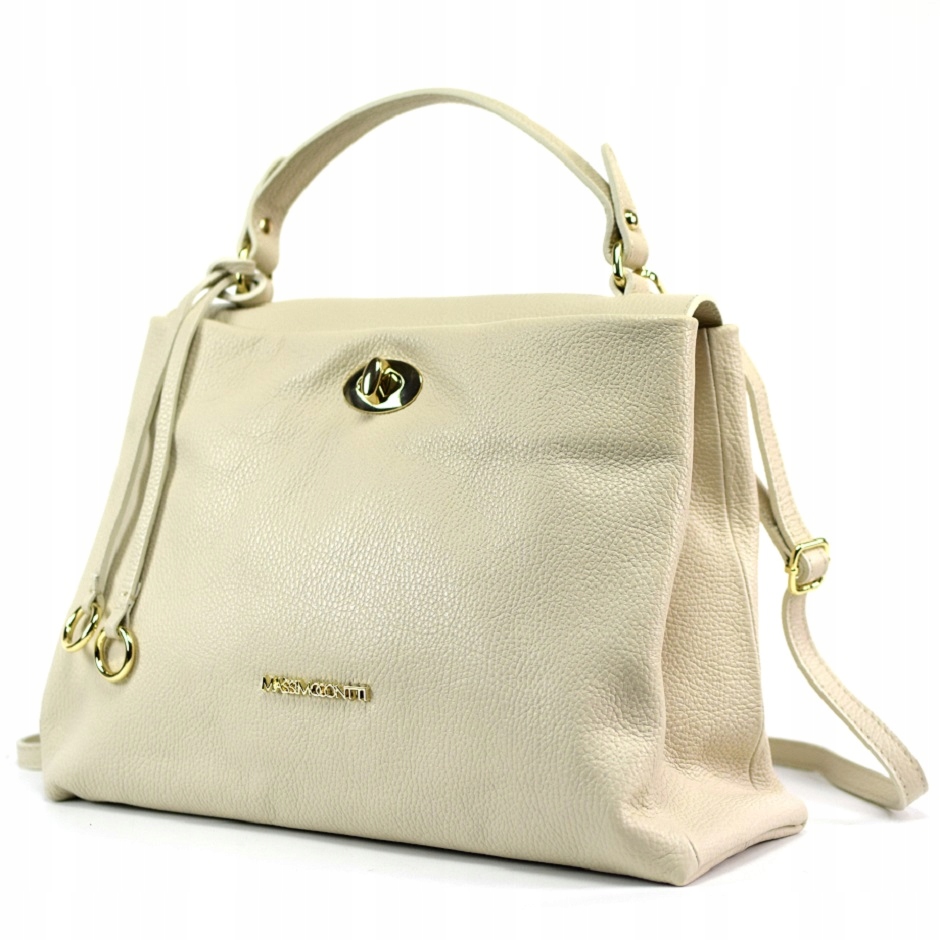 TOREBKA MASSIMO CONTTI SKÓRA NATURALNA LEKARKA JASNY BEŻ 050D Marka Massimo Connti