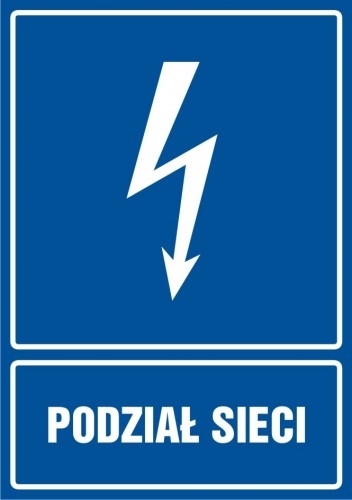 

Podział sieci znak elektryczny Folia 7,4x10,5