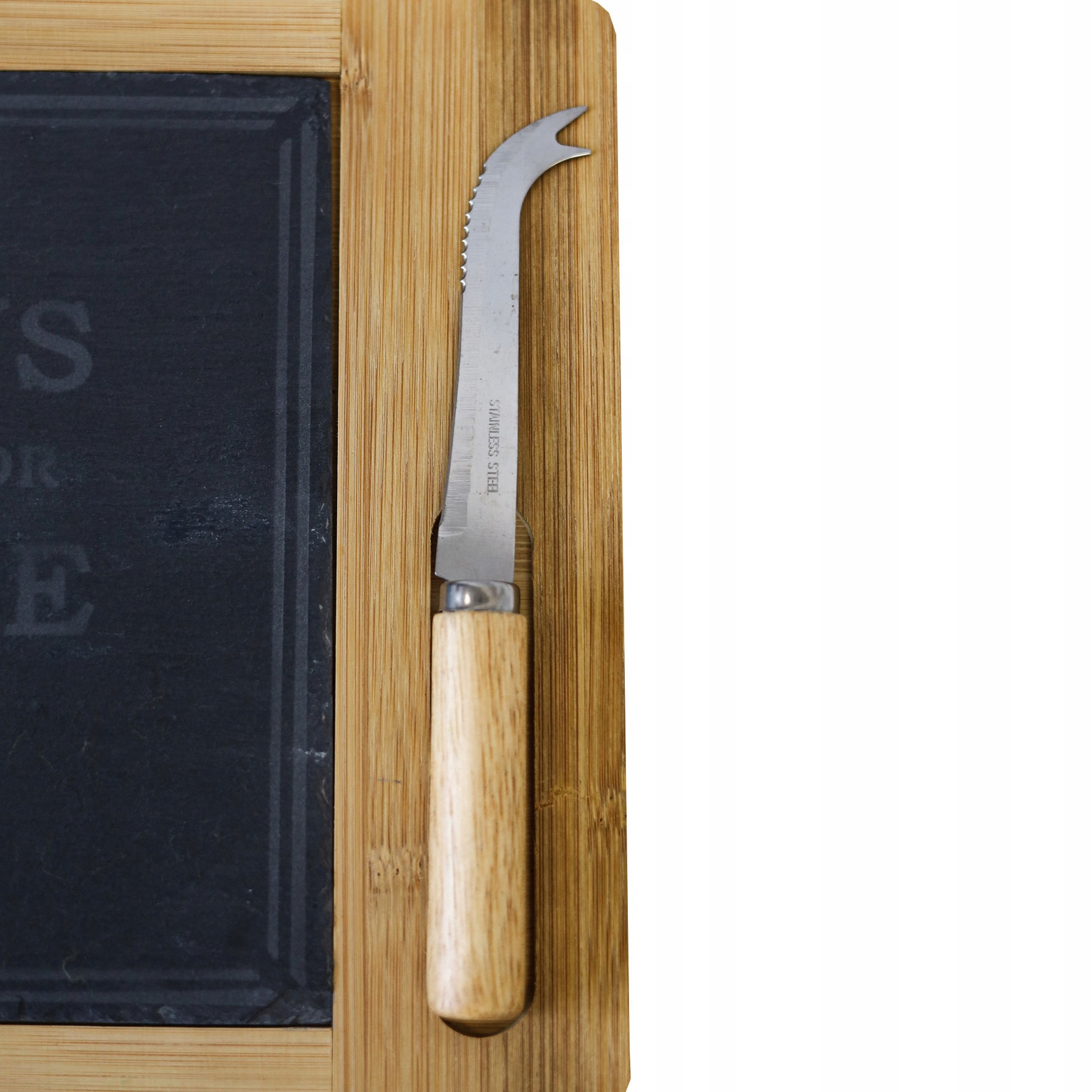 Deska do serwowania serów łupek i bambus 30x24cm Przeznaczenie do serów