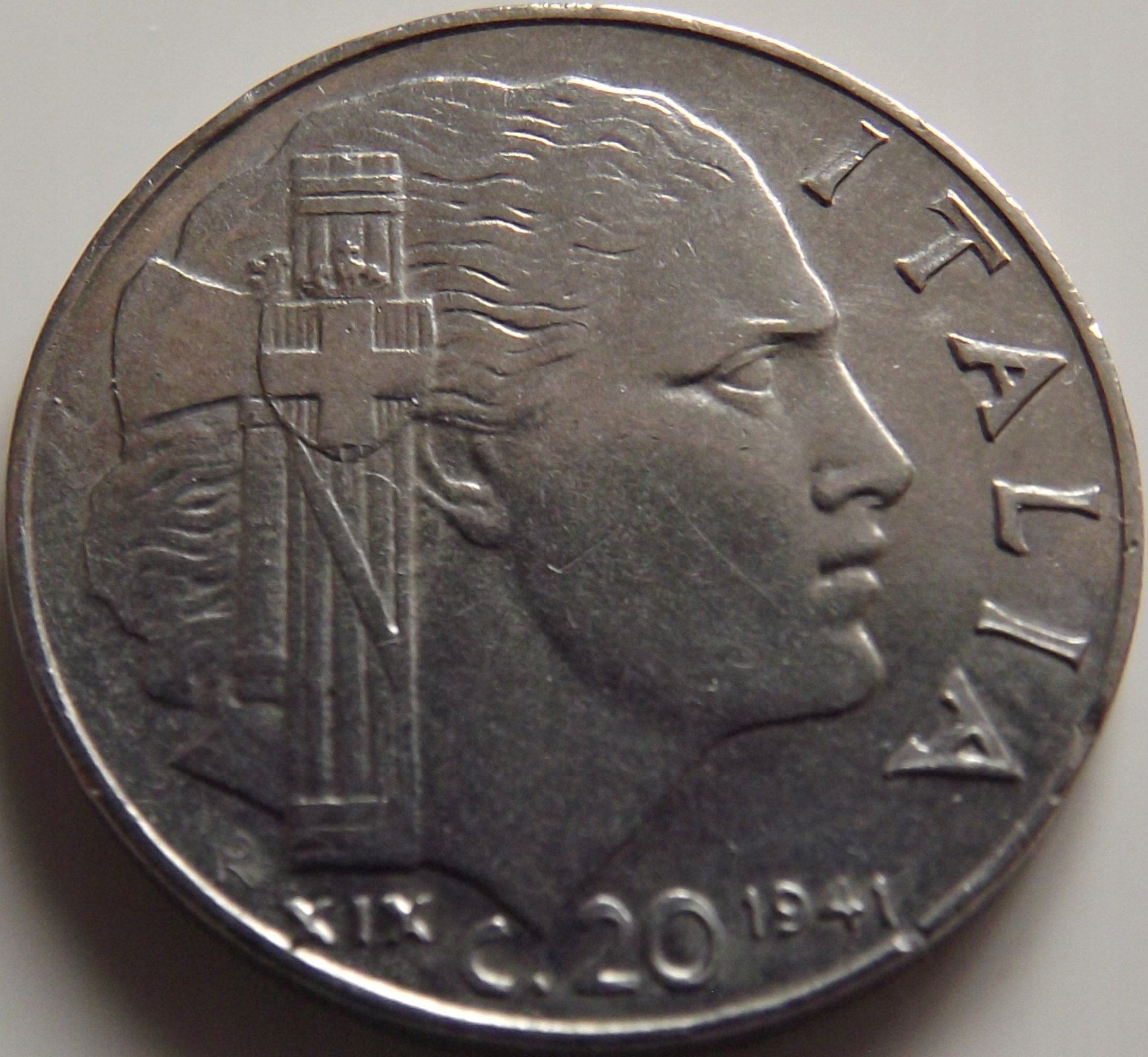 Włochy 20 centesimi 1941 Wiktor Emanuel III st. 2/2-