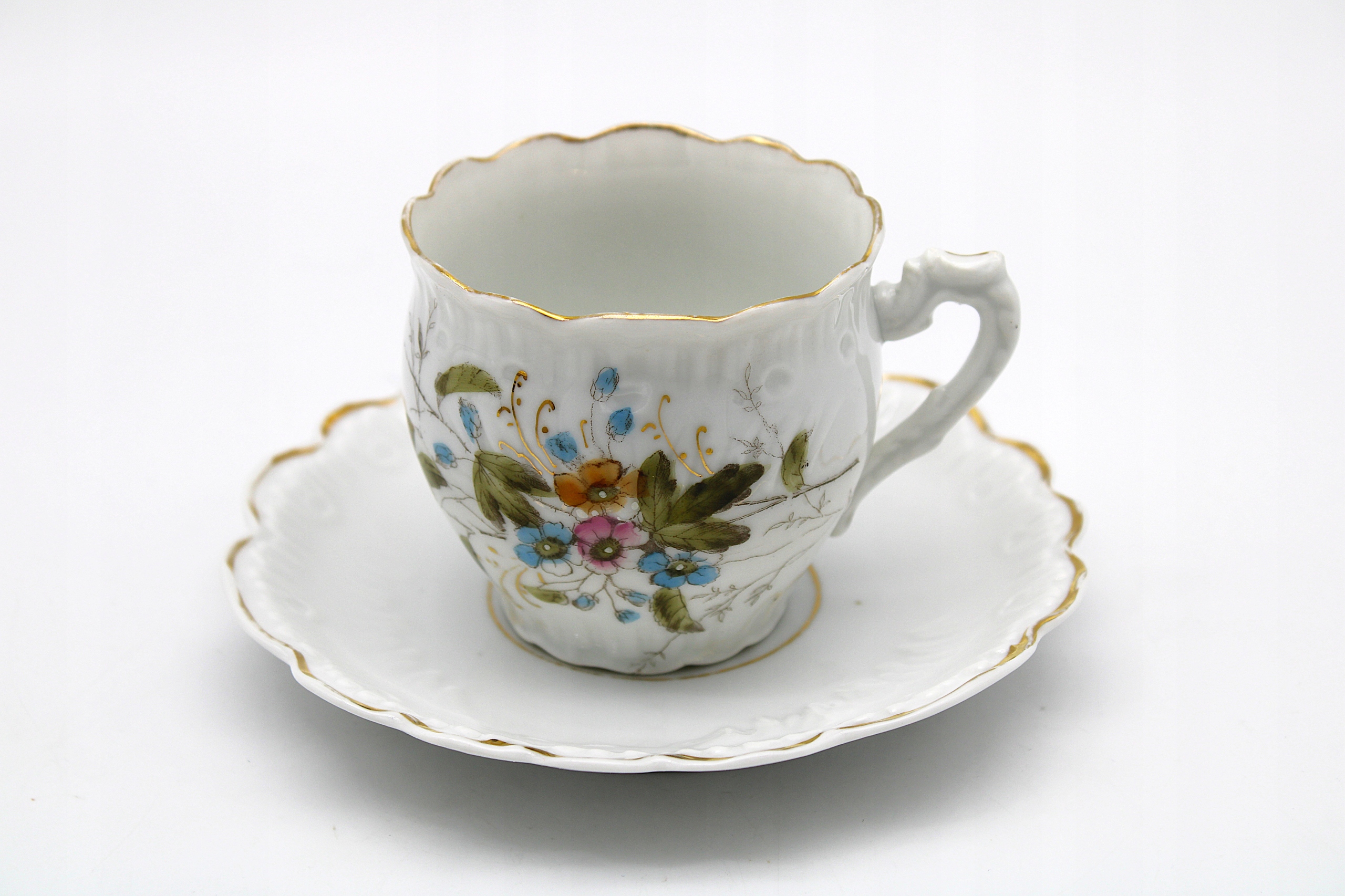 STARY ZESTAW KAWA - HERBATA PORCELANA FRIEDRICH KAESTNER OKOŁO 1900 r