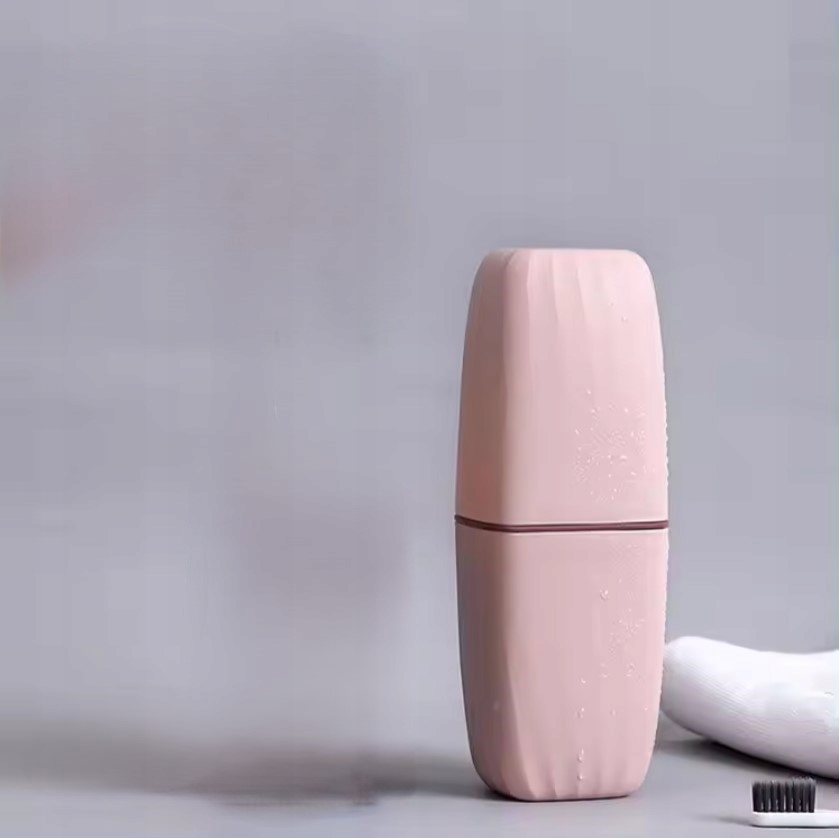 Etui organizer pojemnik podróżny na szczoteczkę i pastę do zębów różowy Pojemność 500 ml